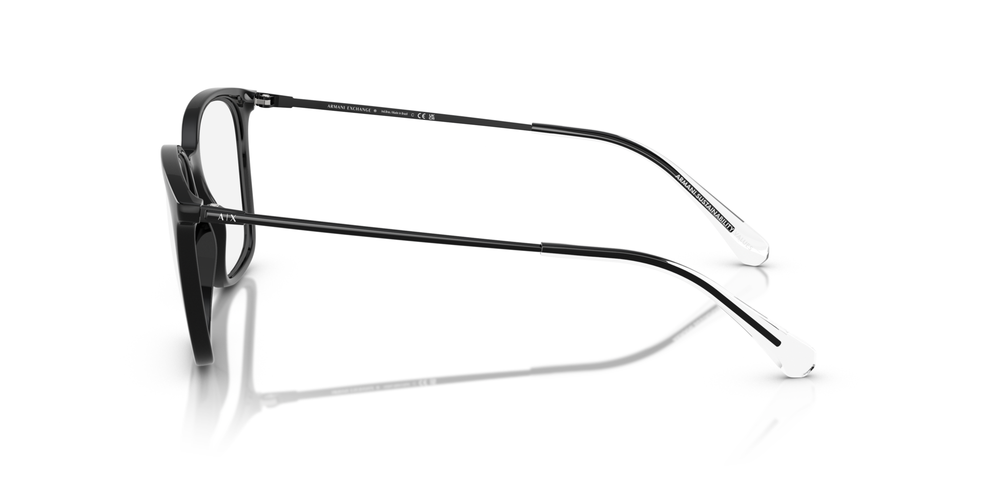 AX3120 Schwarz glänzend KunststoffEyeglass Frames von B24, Seitenansicht