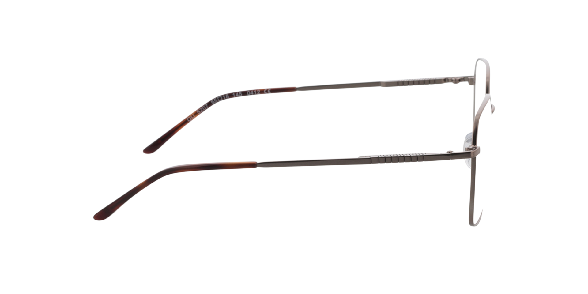 Steve Mat gunmetal  &  Havana MetaalEyeglass Frames van B24, Zijaanzicht