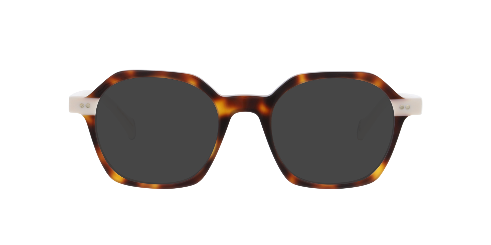 Solin Cream On Havana AcetaatEyeglass Frames van B24, met getinte lenzen