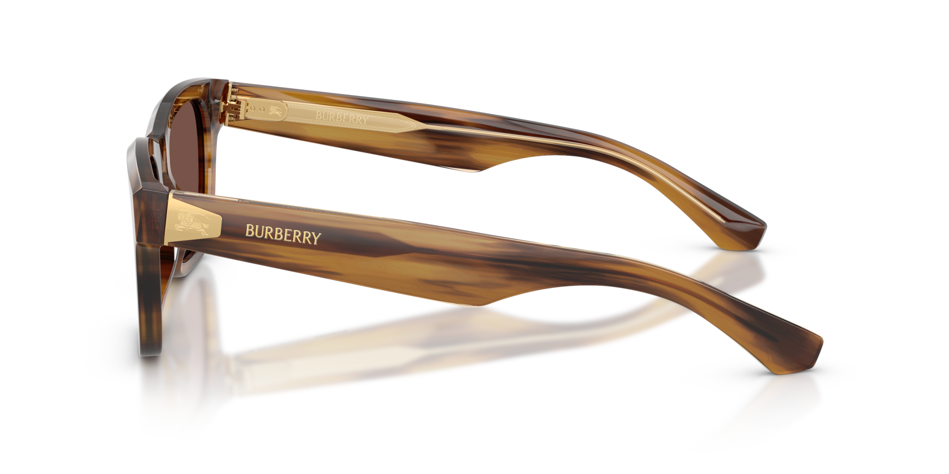BE4504 Braun gestreift AcetatSunglass Frames von B24, Seitenansicht