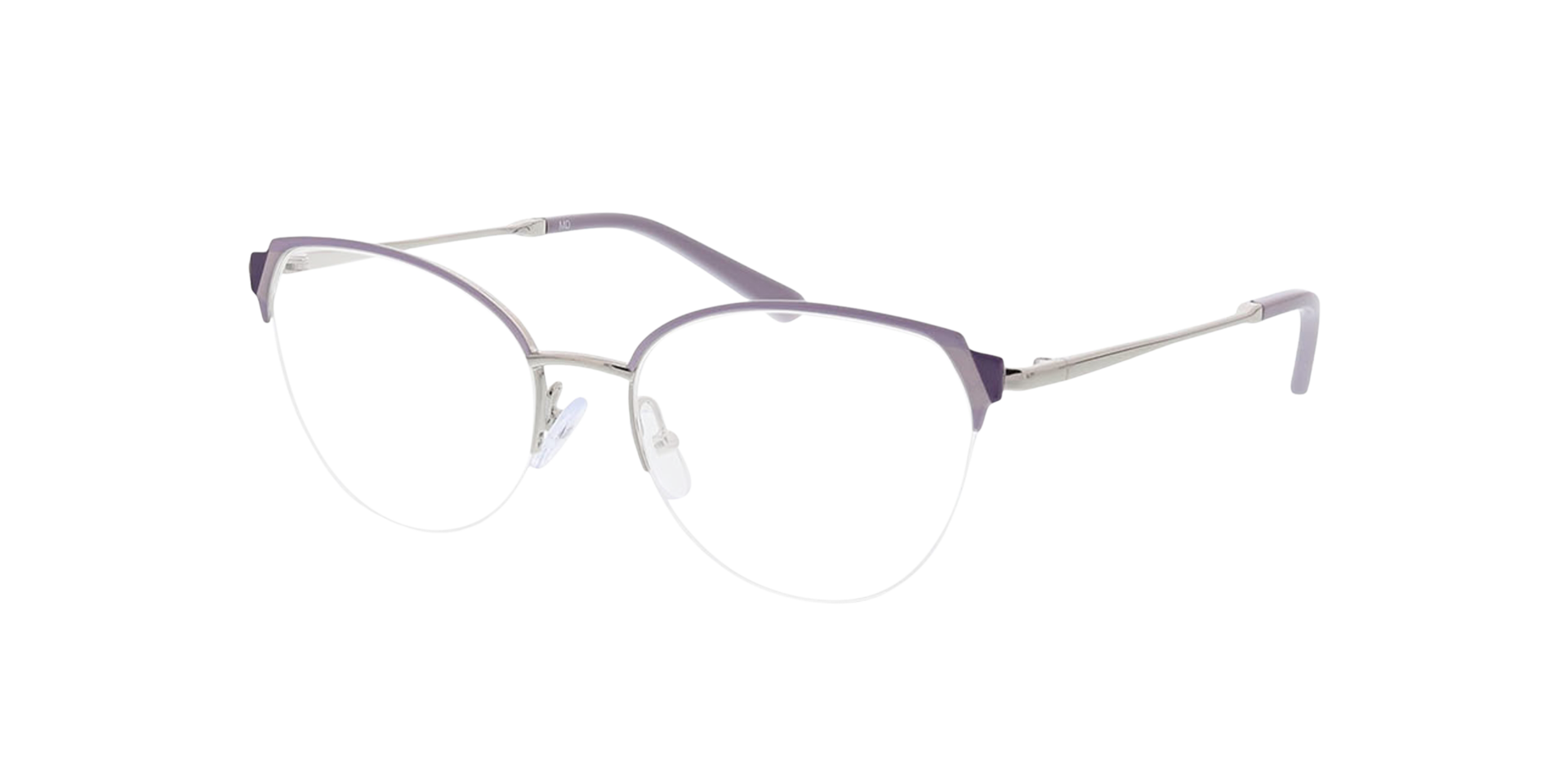Fiona Violet  &  zilver MetaalEyeglass Frames van B24, Hoekweergave