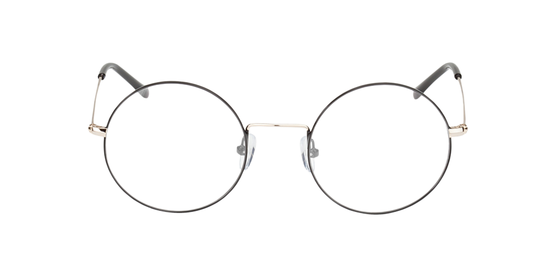 Brisbane Schwarz & Gold MetallEyeglass Frames von B24, Vorderansicht