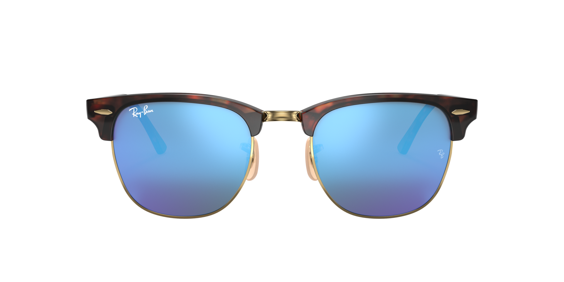 Clubmaster Flash Lenses Havana auf Gold AcetatSunglass Frames von B24, mit getönten Gläsern