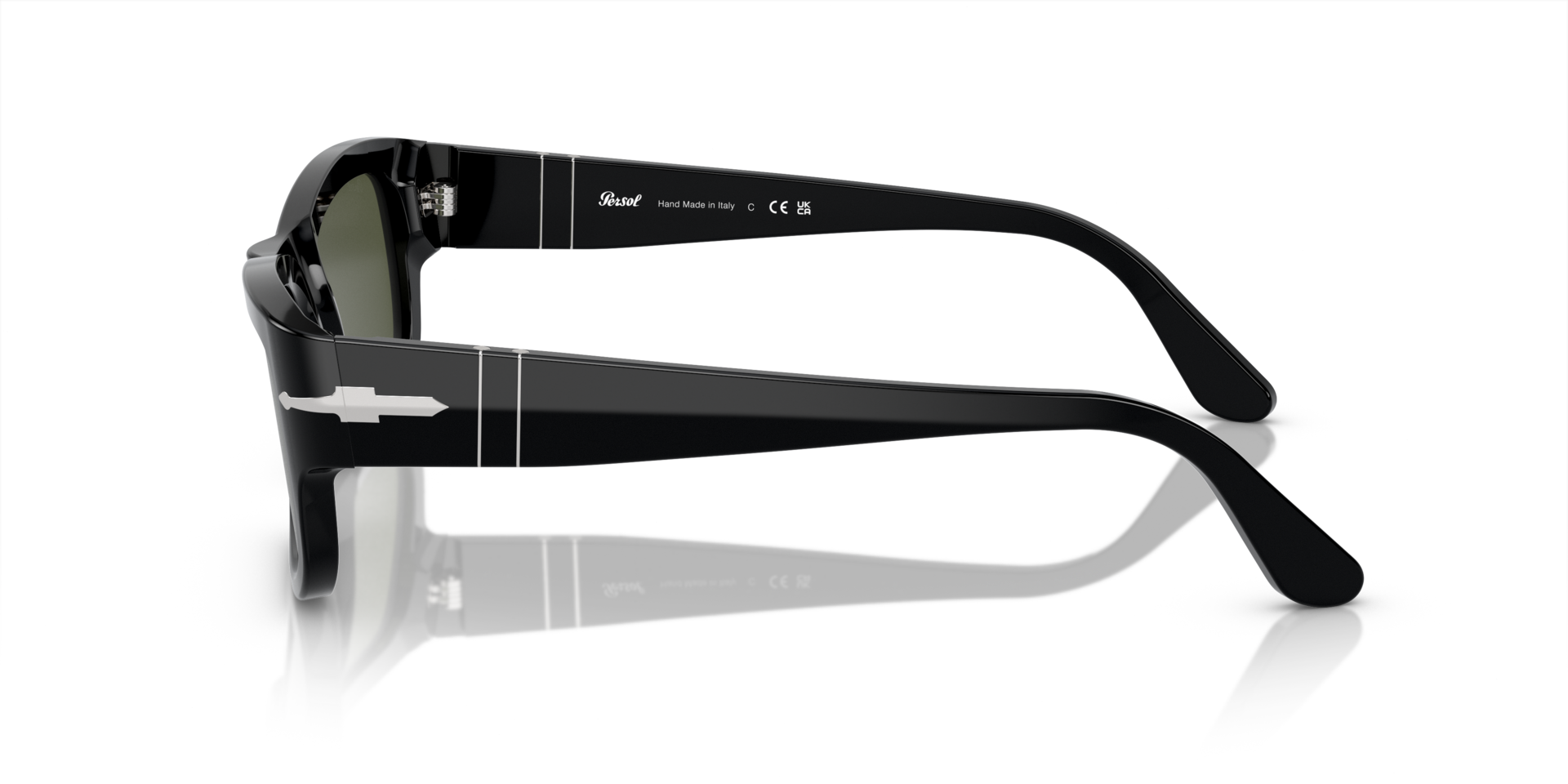 PO3326S Zwart AcetaatSunglass Frames van B24, Zijaanzicht