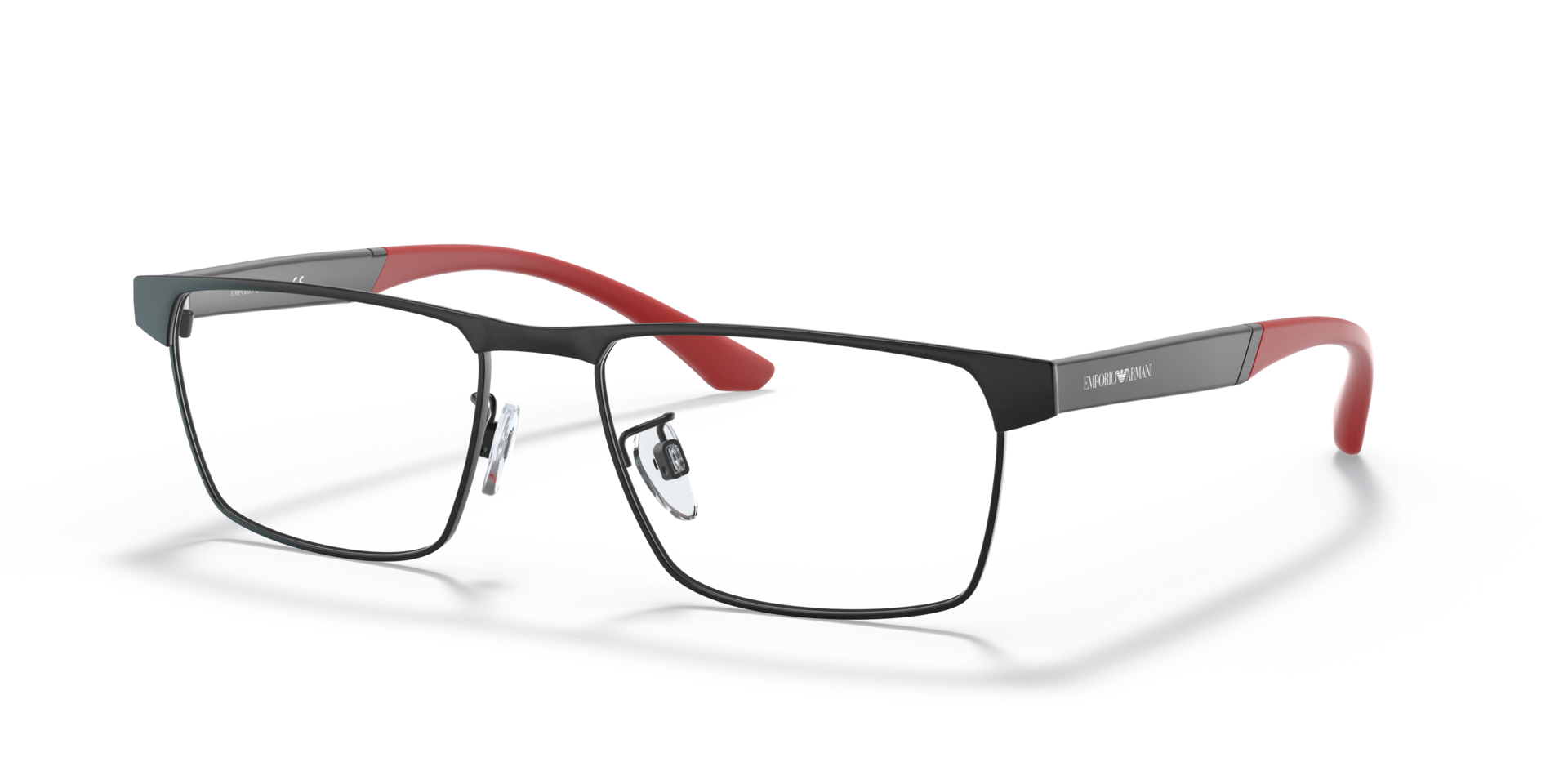 EA1124 Matt Schwarz MetallEyeglass Frames von B24, Dreiviertelansicht
