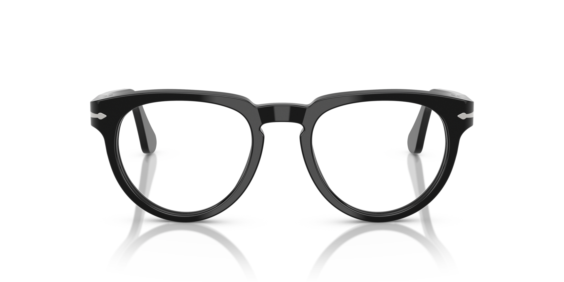 PO3377V Zwart AcetaatEyeglass Frames van B24, Vooraanzicht