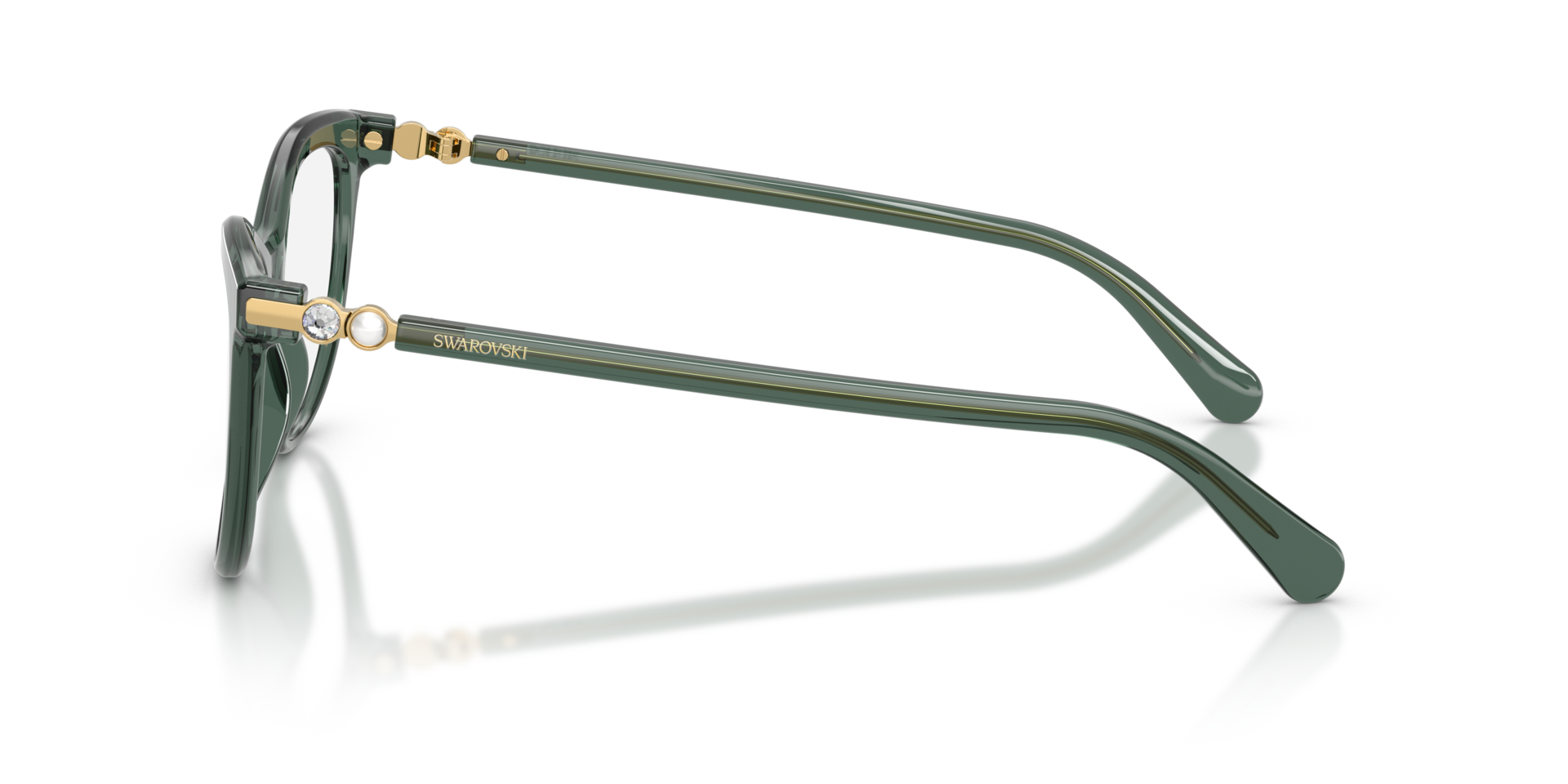 SK2064 Transparent Grün AcetatEyeglass Frames von B24, Seitenansicht