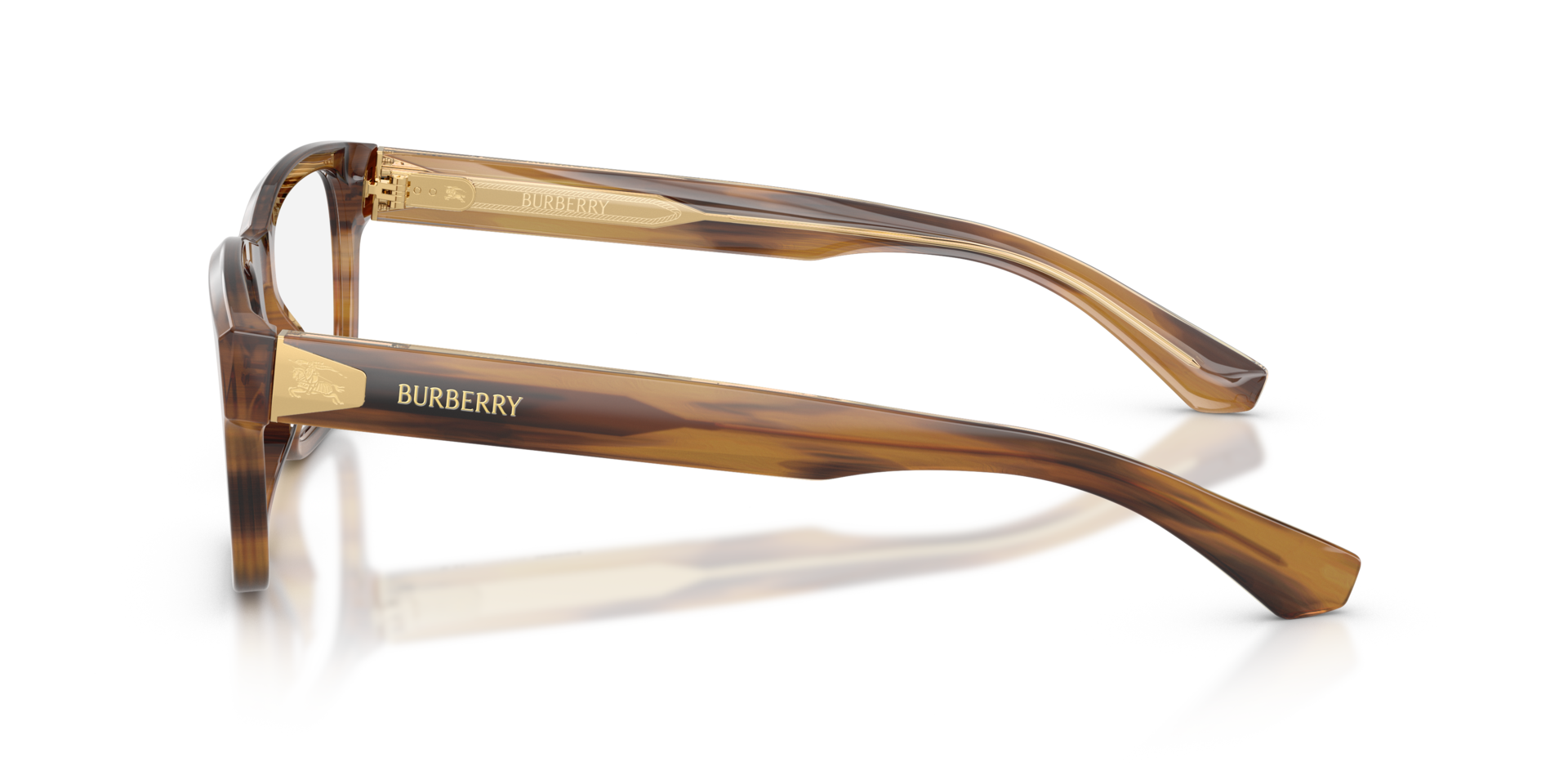 BE2469 Bruin Gestreept AcetaatEyeglass Frames van B24, Zijaanzicht