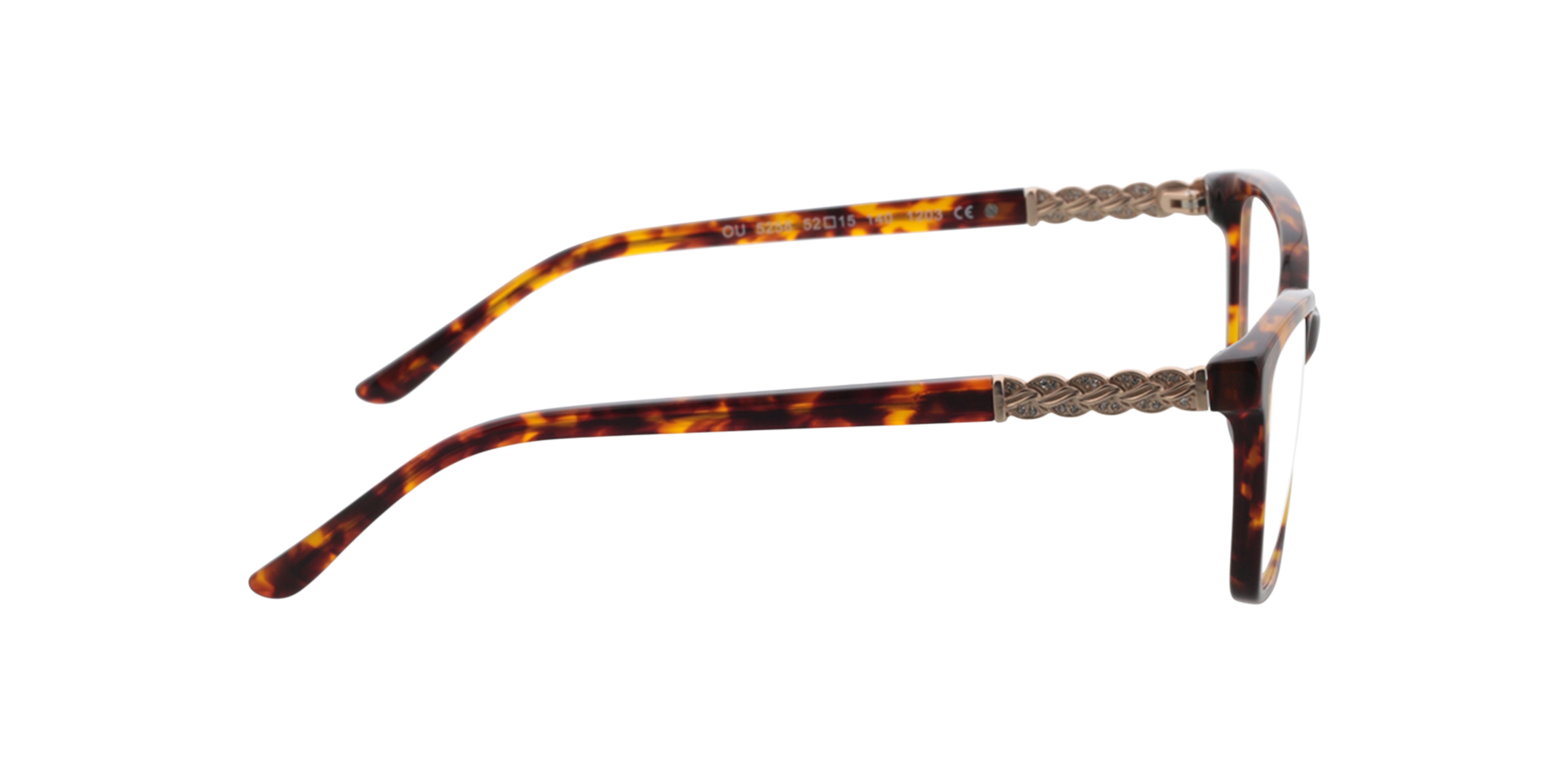 Lisa Havana  &  satijn roze goud AcetaatEyeglass Frames van B24, Zijaanzicht