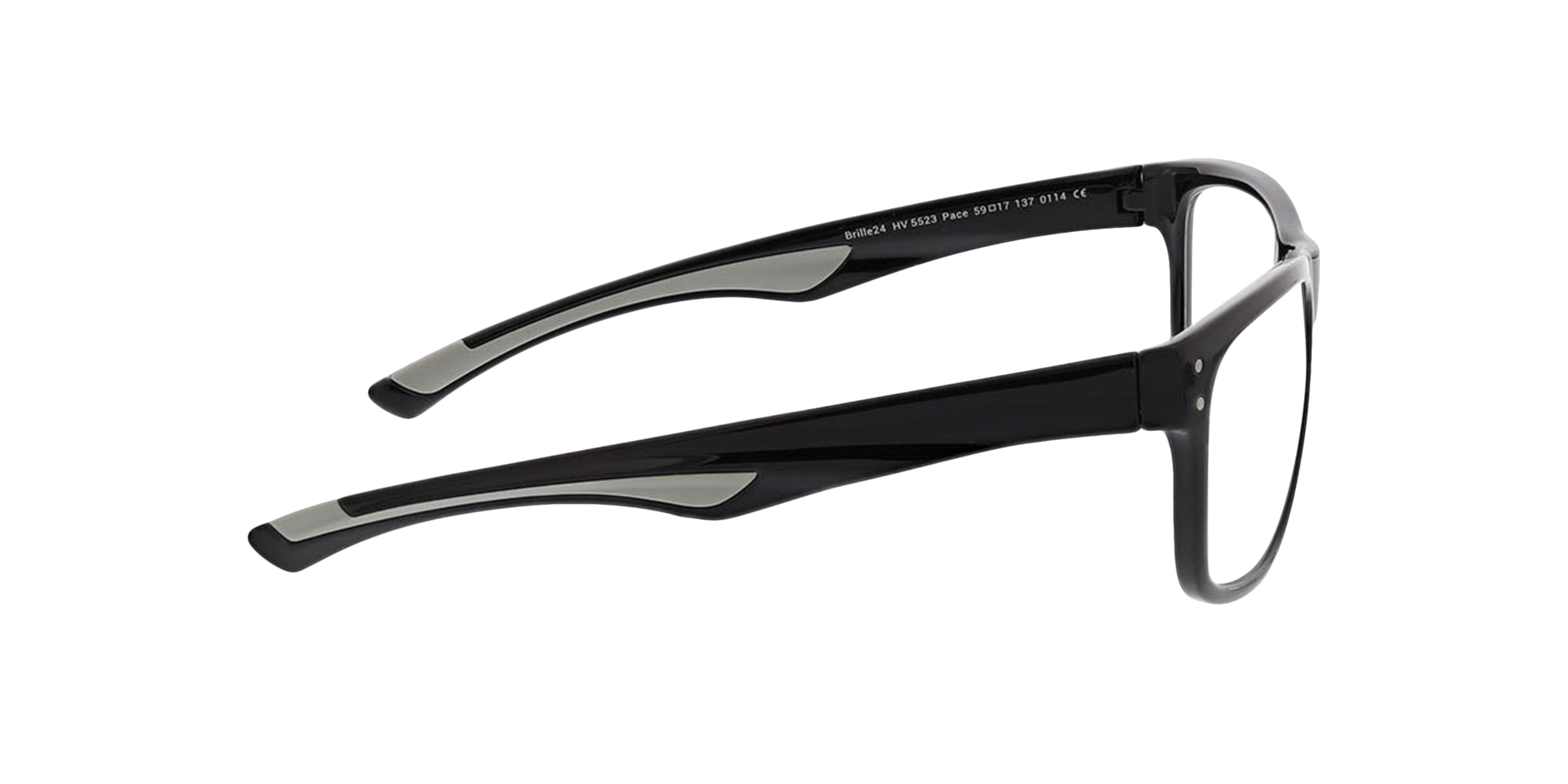 Pace Black  &  Grey KunststoffEyeglass Frames von B24, Seitenansicht