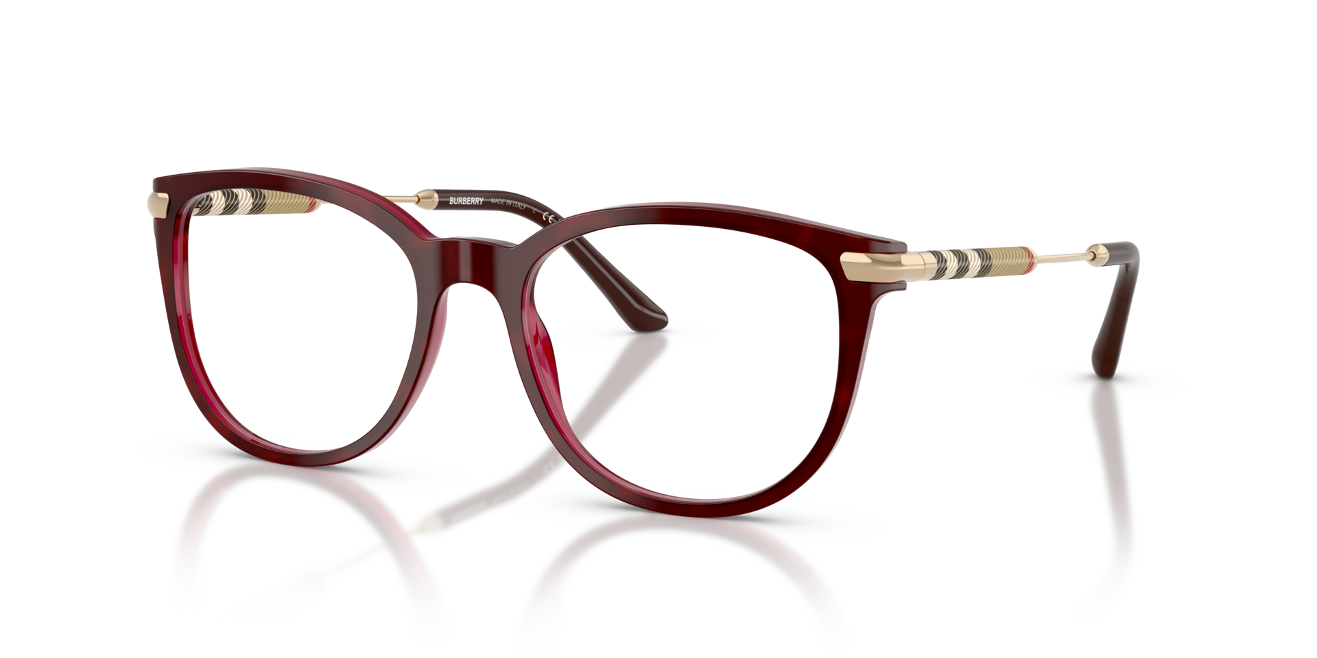 BE2255Q Havana AcetaatEyeglass Frames van B24, Hoekweergave