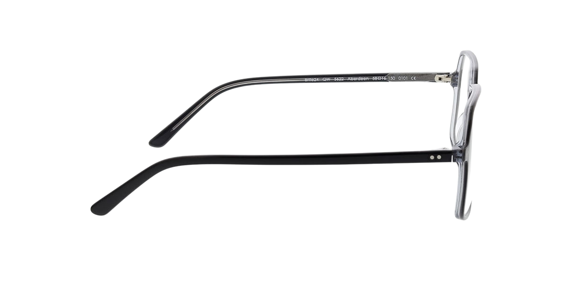 Aberdeen Drielaags zwart AcetaatEyeglass Frames van B24, Zijaanzicht