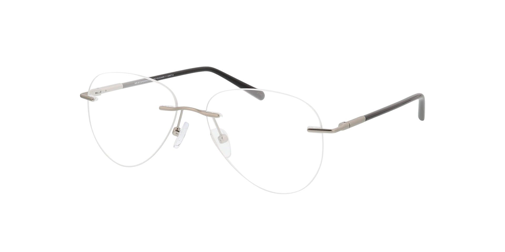 Casper Zilver  &  zwart MetaalEyeglass Frames van B24, Hoekweergave