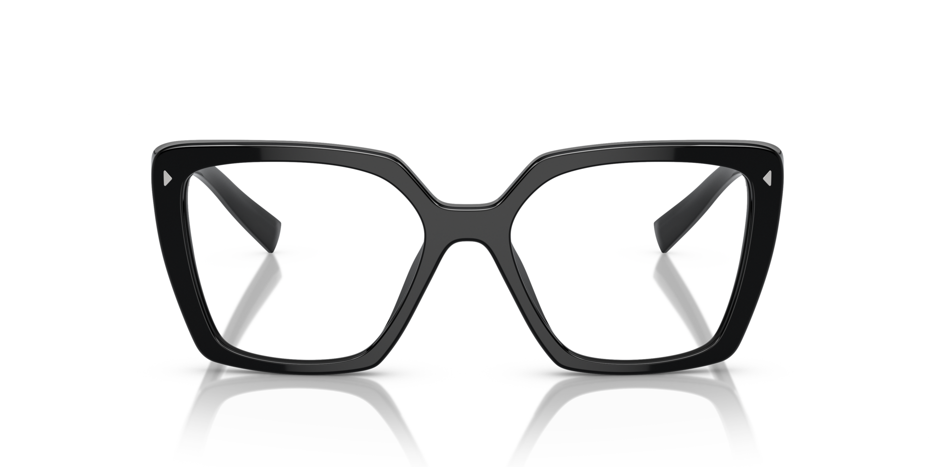 PR 16ZV Schwarz AcetatEyeglass Frames von B24, Vorderansicht