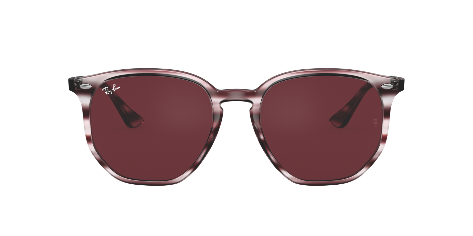 Burgunderrot gestreift Havana RB4306 -  Plastic Sonnenbrillen