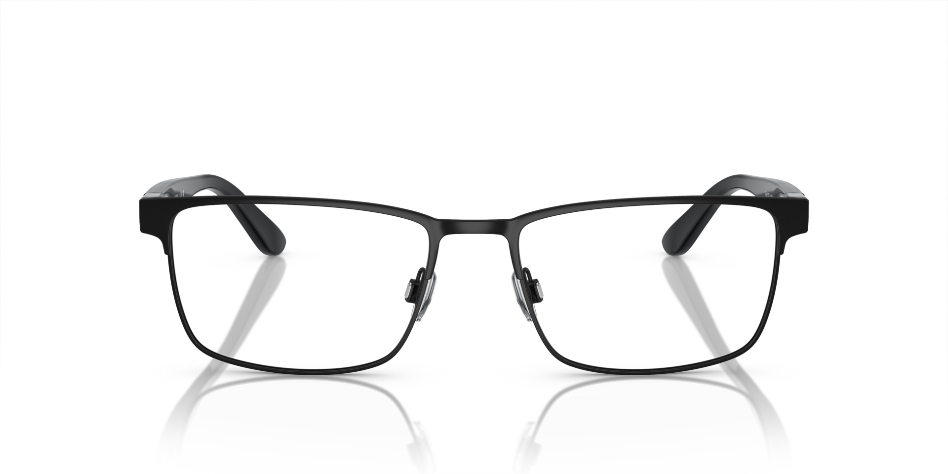 PH1222 Schwarz halbglänzend MetallEyeglass Frames von B24, Vorderansicht