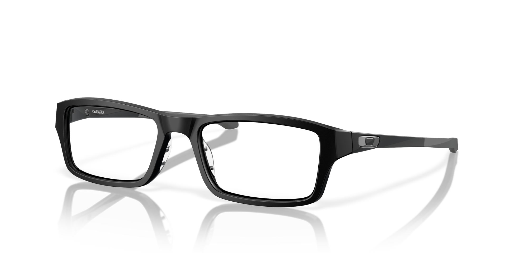 Chamfer™ Schwarz satiniert KunststoffEyeglass Frames von B24, Dreiviertelansicht