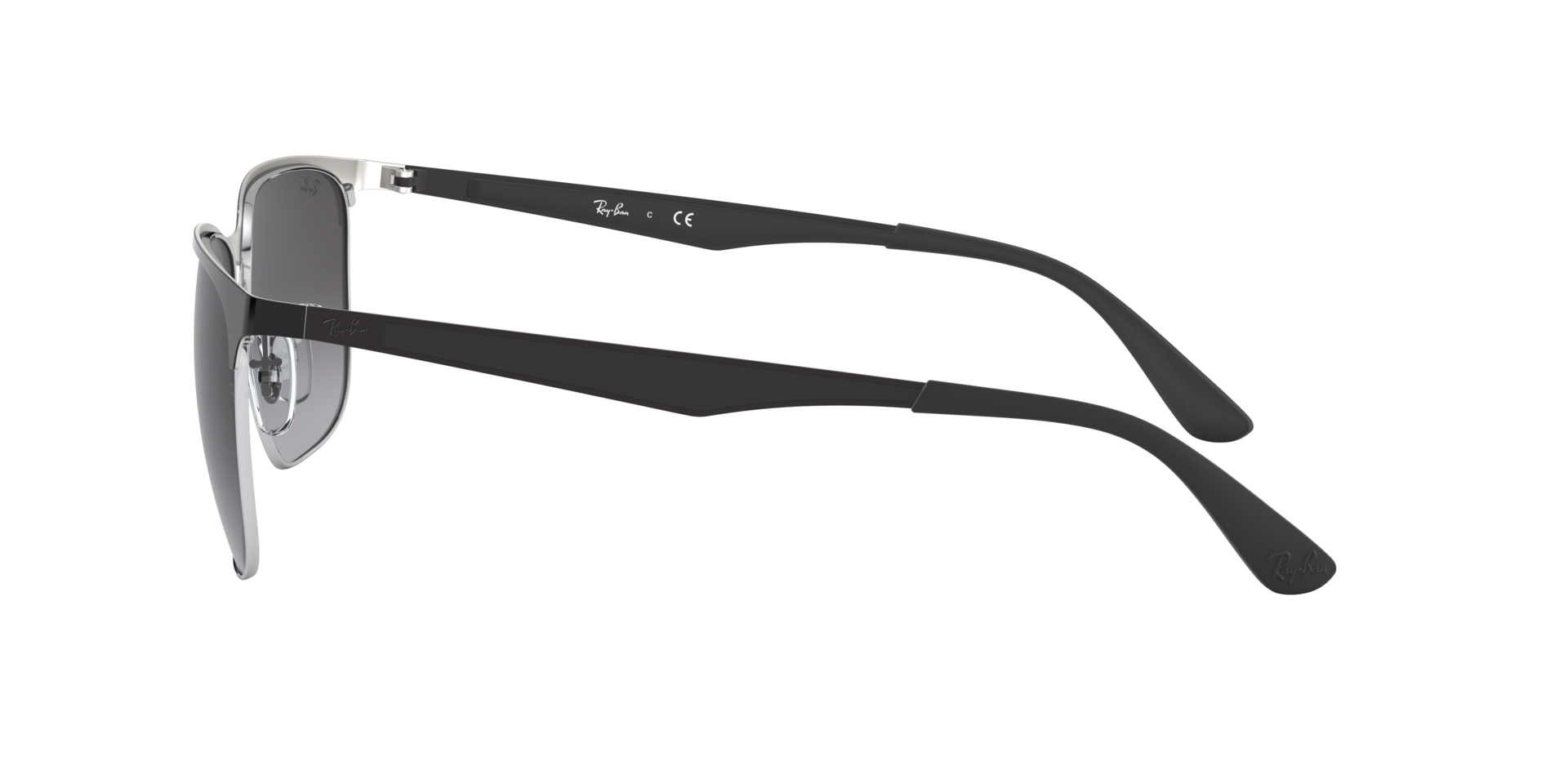 RB3569 Schwarz auf Silber MetallSunglass Frames von B24, Seitenansicht