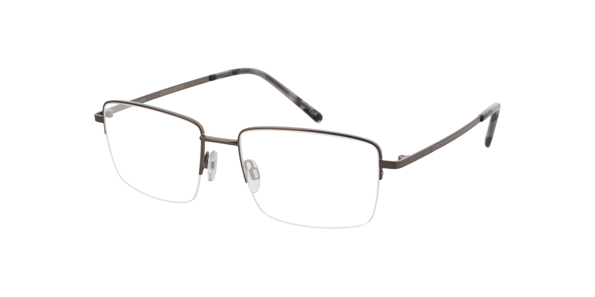 Dawson Satin Gun  &  Grey Havana MetallEyeglass Frames von B24, Dreiviertelansicht
