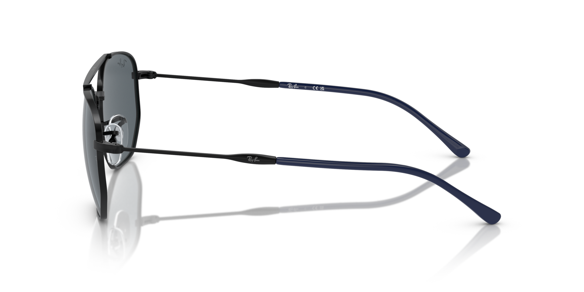RB3707 Schwarz MetallSunglass Frames von B24, Seitenansicht