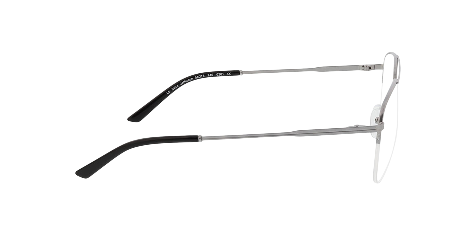 Jefferson Matt Silver  &  Black MetallEyeglass Frames von B24, Seitenansicht
