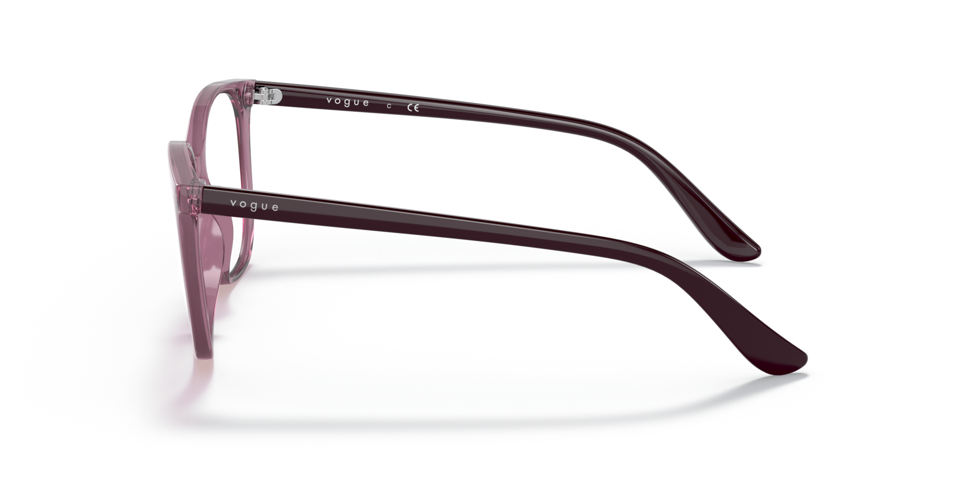 VO5356 Transparant paars KunststofEyeglass Frames van B24, Zijaanzicht