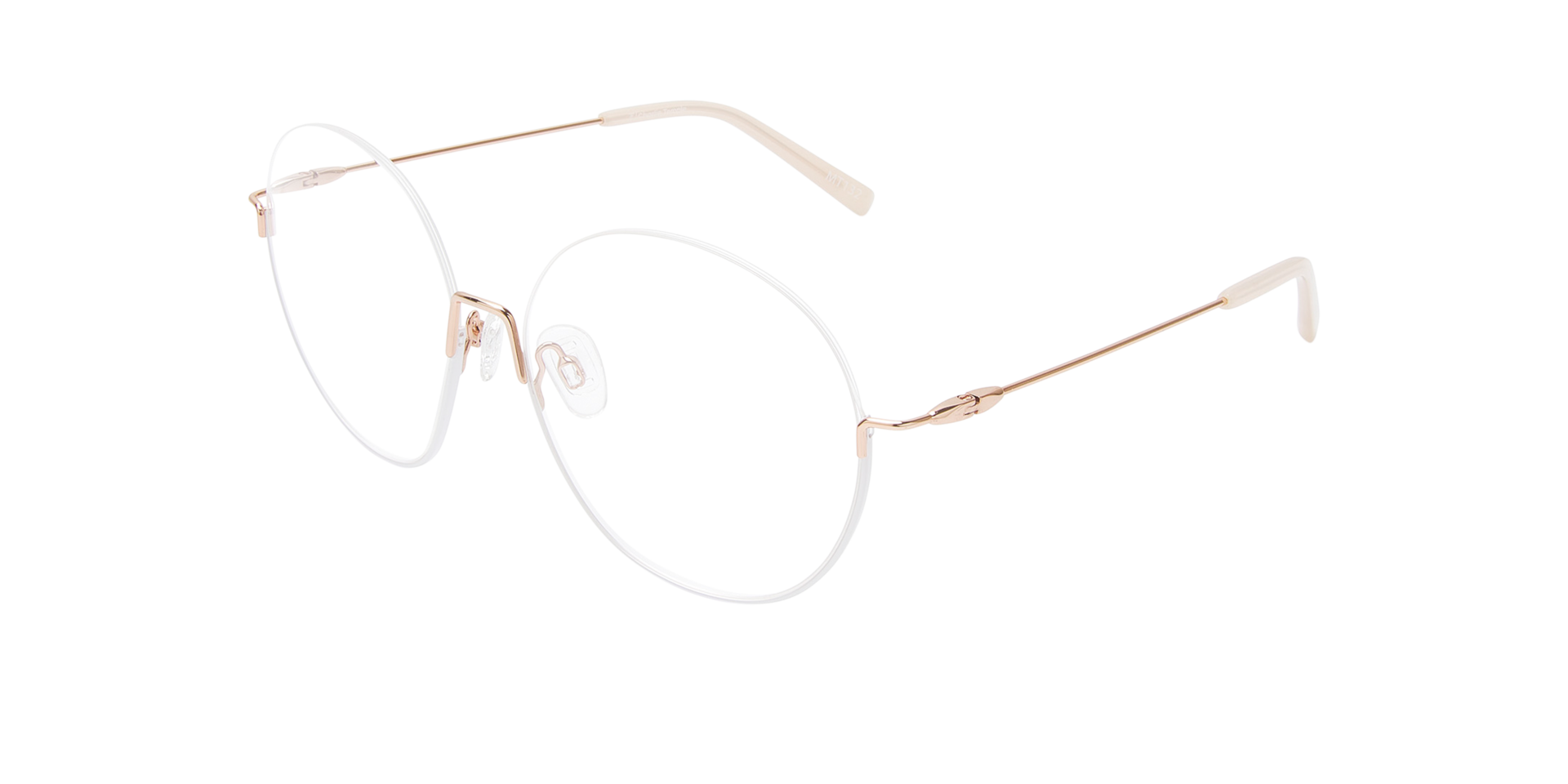 Orianna Rose Gold & White Metal MetallEyeglass Frames von B24, Dreiviertelansicht