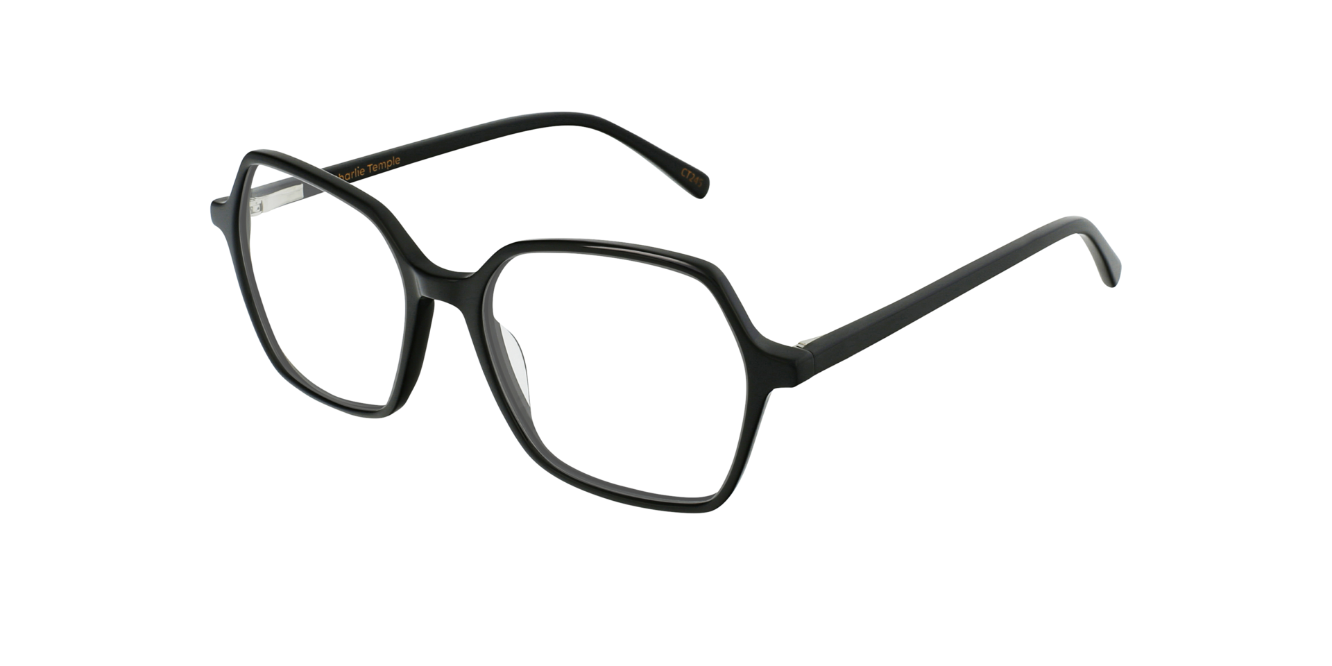 Dalya Jet Black AcetatEyeglass Frames von B24, Dreiviertelansicht