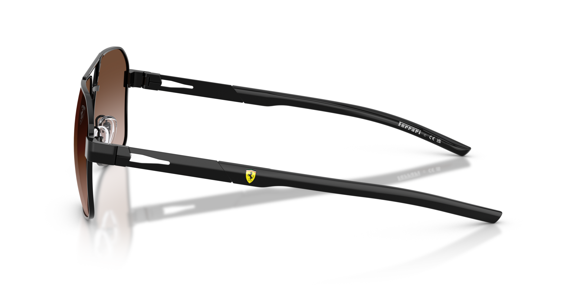 FZ5003 Glänzendes Schwarz MetallSunglass Frames von B24, Seitenansicht