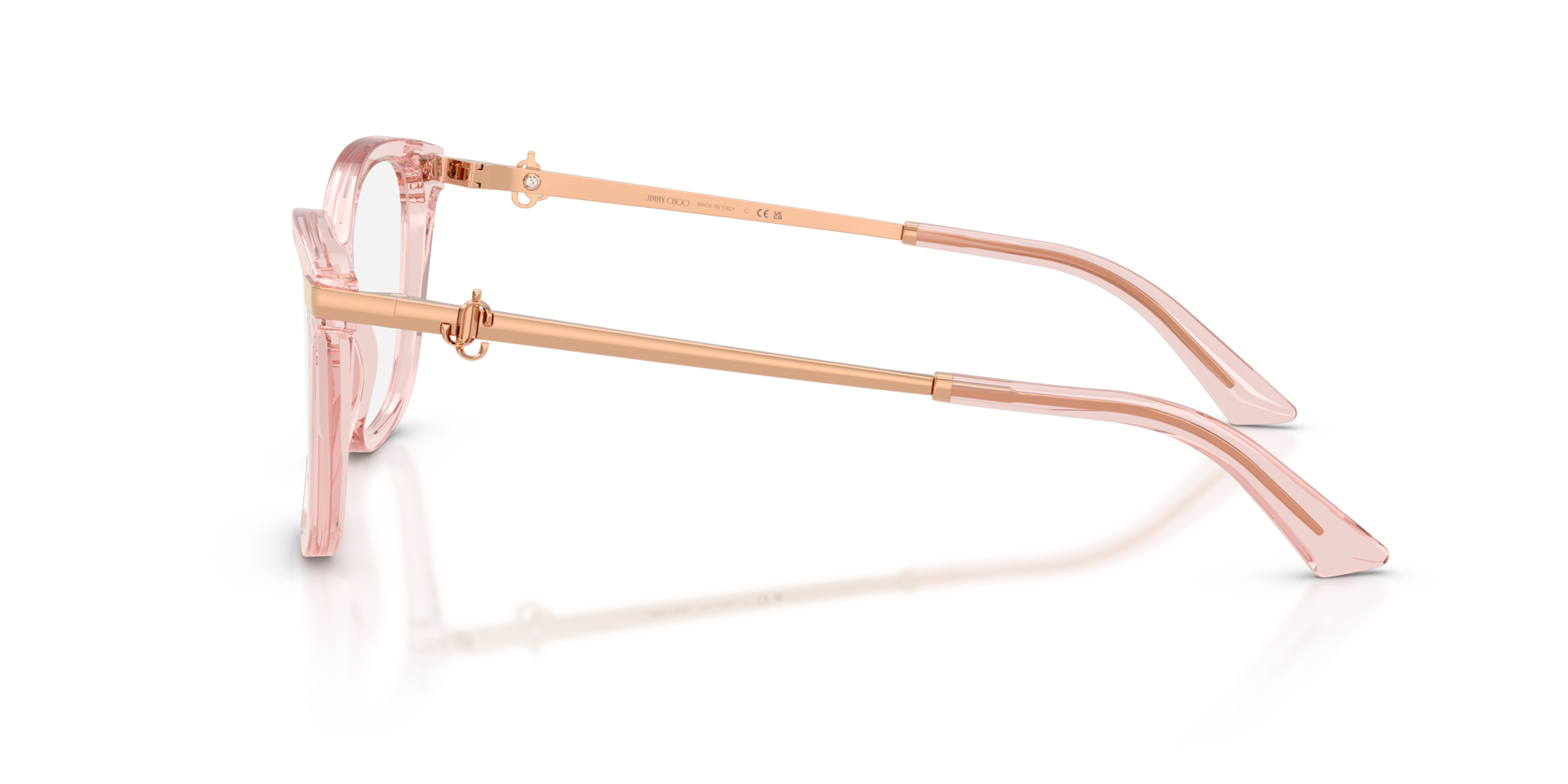 JC3068B Transparent Rose AcetatEyeglass Frames von B24, Seitenansicht