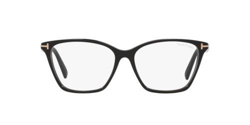 Tom Ford - FT5949-B, Damen, Glänzendes Schwarz/Black Shiny/blue, Größe: X-Large