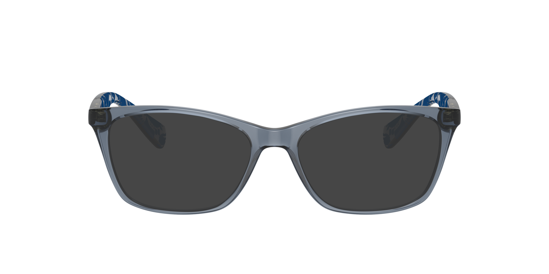 RA7071 Shiny Trasparent Blue KunststofEyeglass Frames van B24, met getinte lenzen