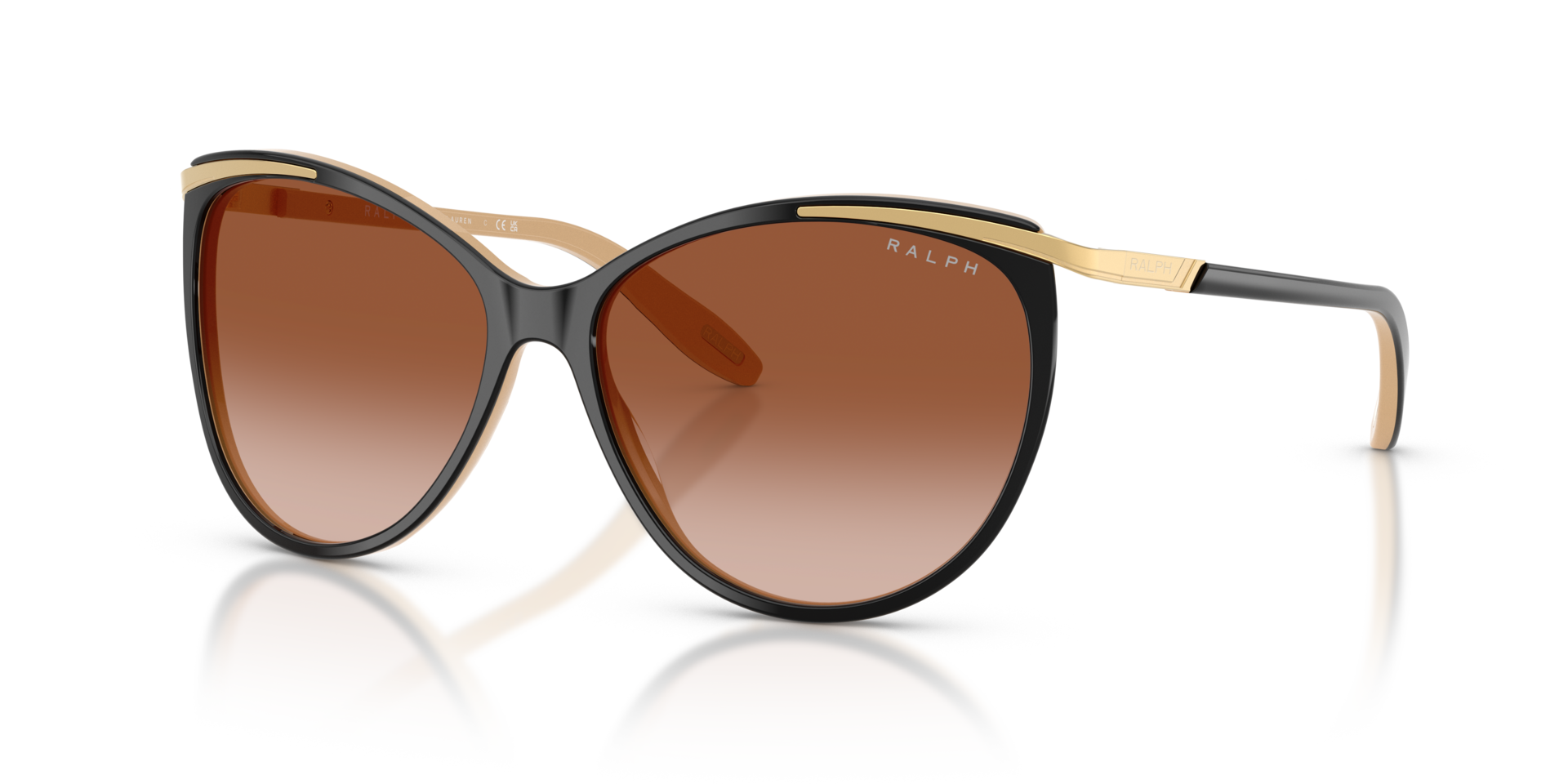 RA5150 Shiny Black On Nude & Gold AcetatSunglass Frames von B24, Dreiviertelansicht