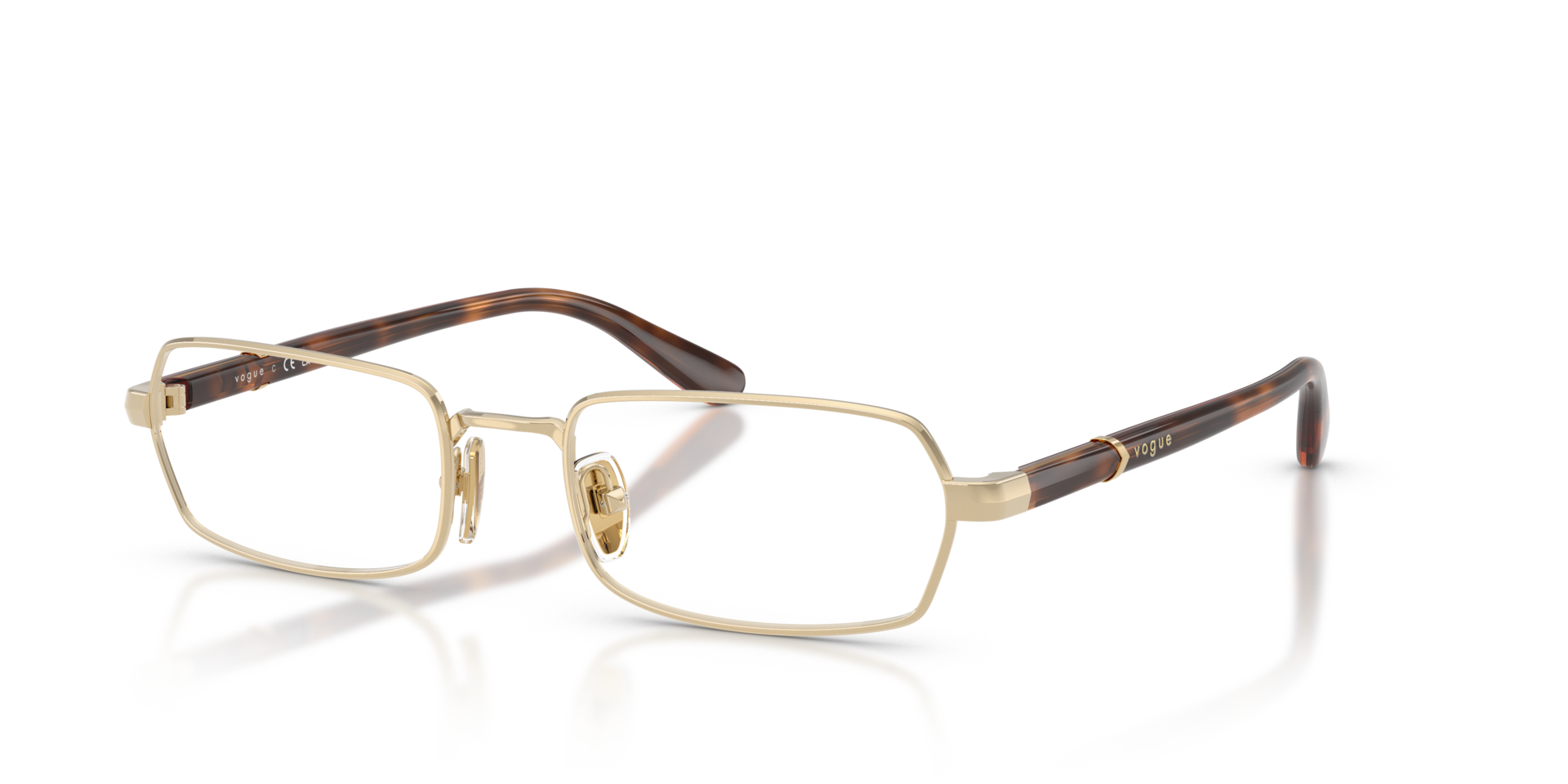 VO4351 Lichtgoud MetaalEyeglass Frames van B24, Hoekweergave