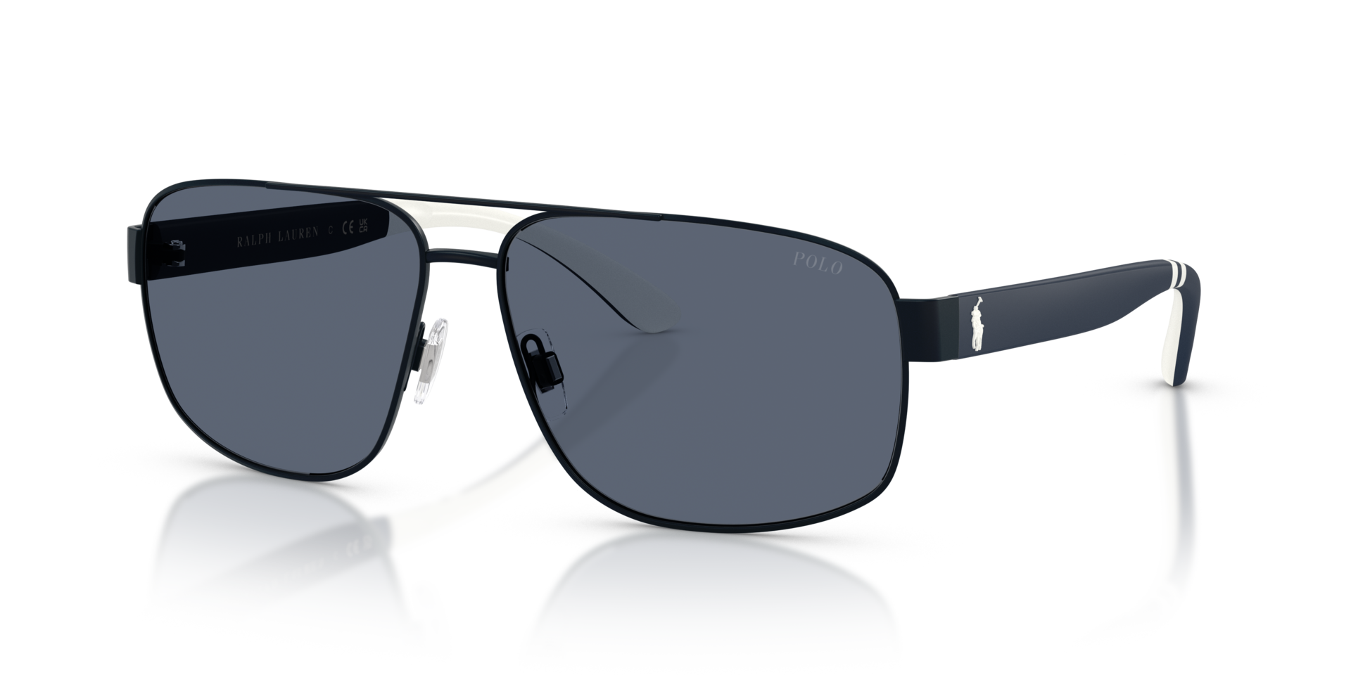 PH3112 Marineblau matt MetallSunglass Frames von B24, Dreiviertelansicht