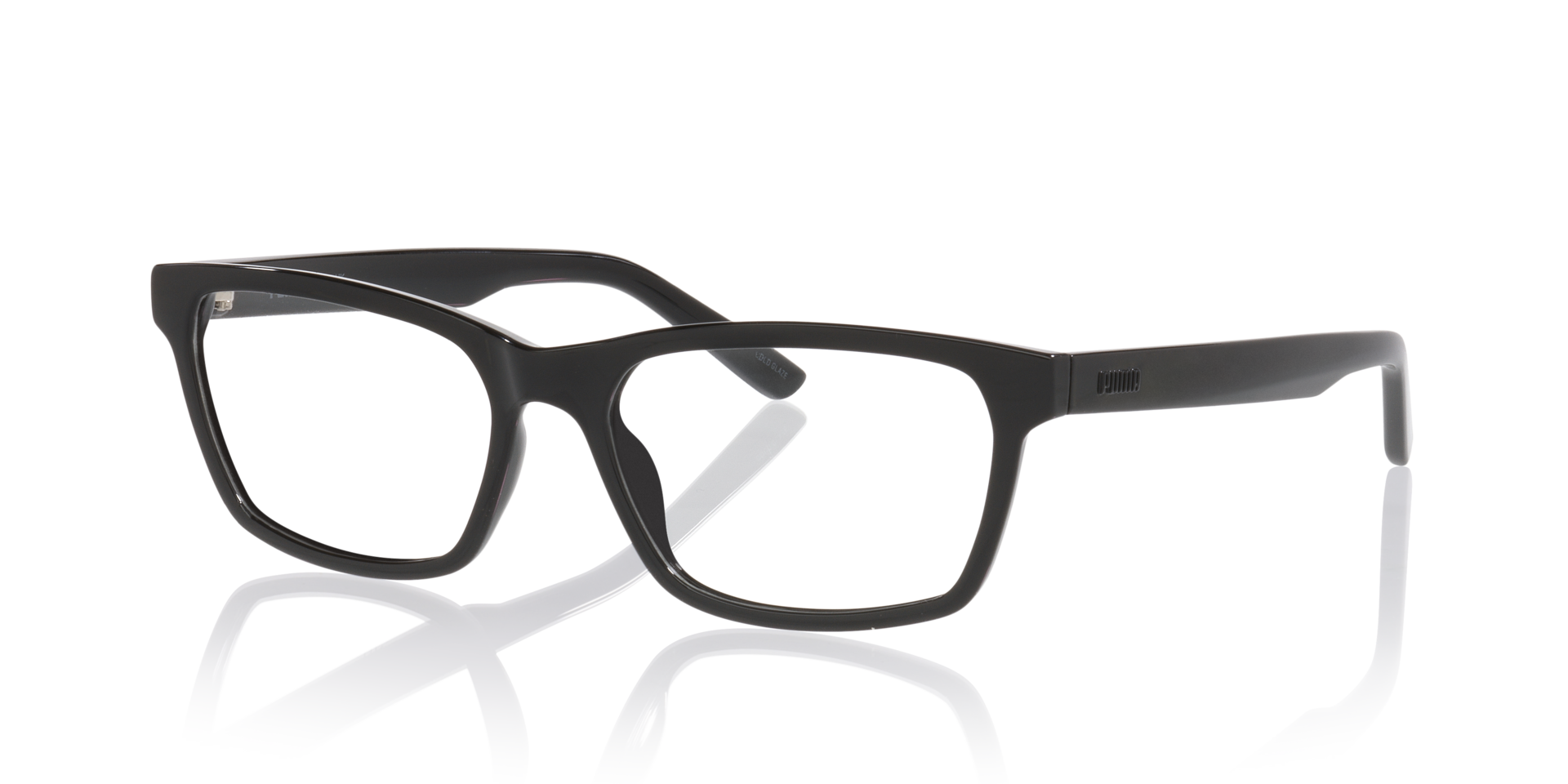 Pu0528O Schwarz KunststoffEyeglass Frames von B24, Dreiviertelansicht