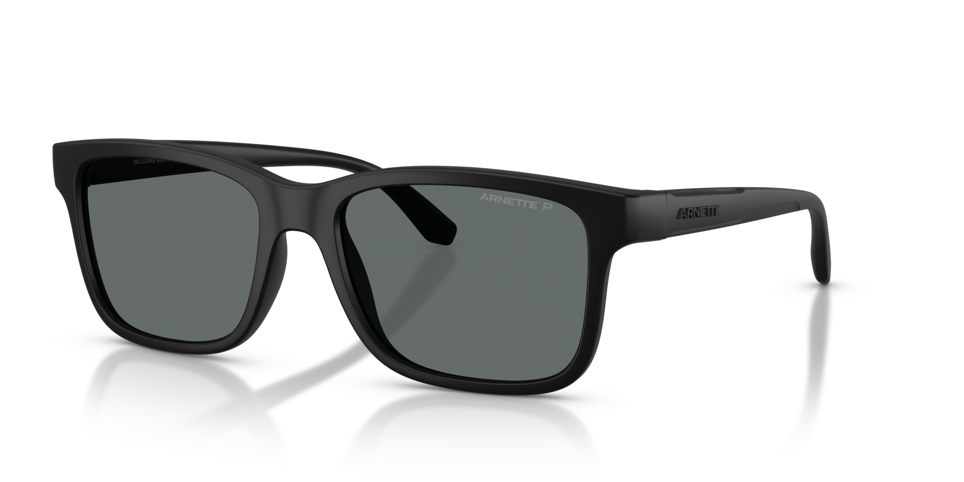 AN4378 Matte Recycled Black KunststoffSunglass Frames von B24, Dreiviertelansicht