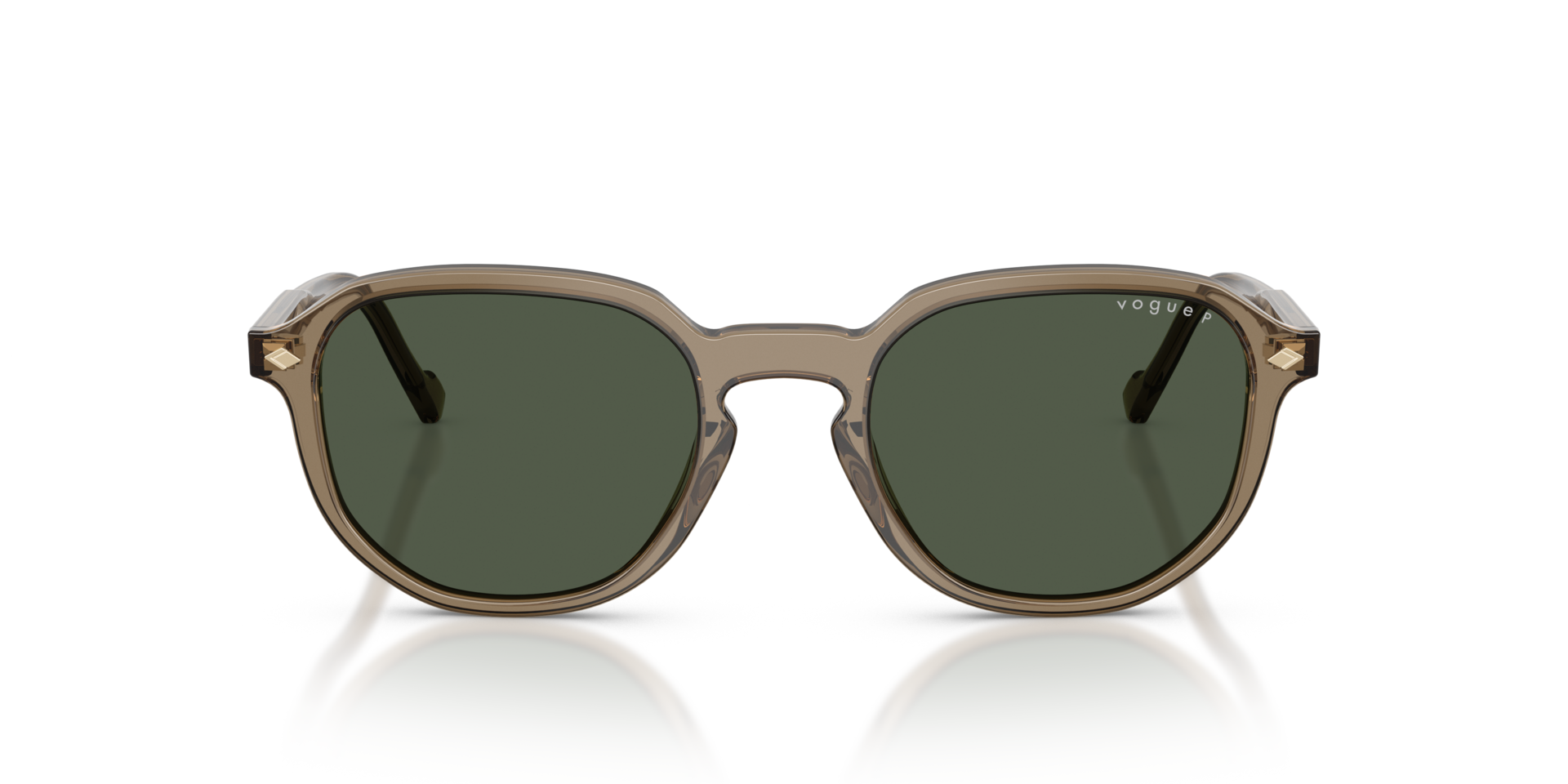 VO5707S Transparent Brown Heart AcetaatSunglass Frames van B24, Vooraanzicht