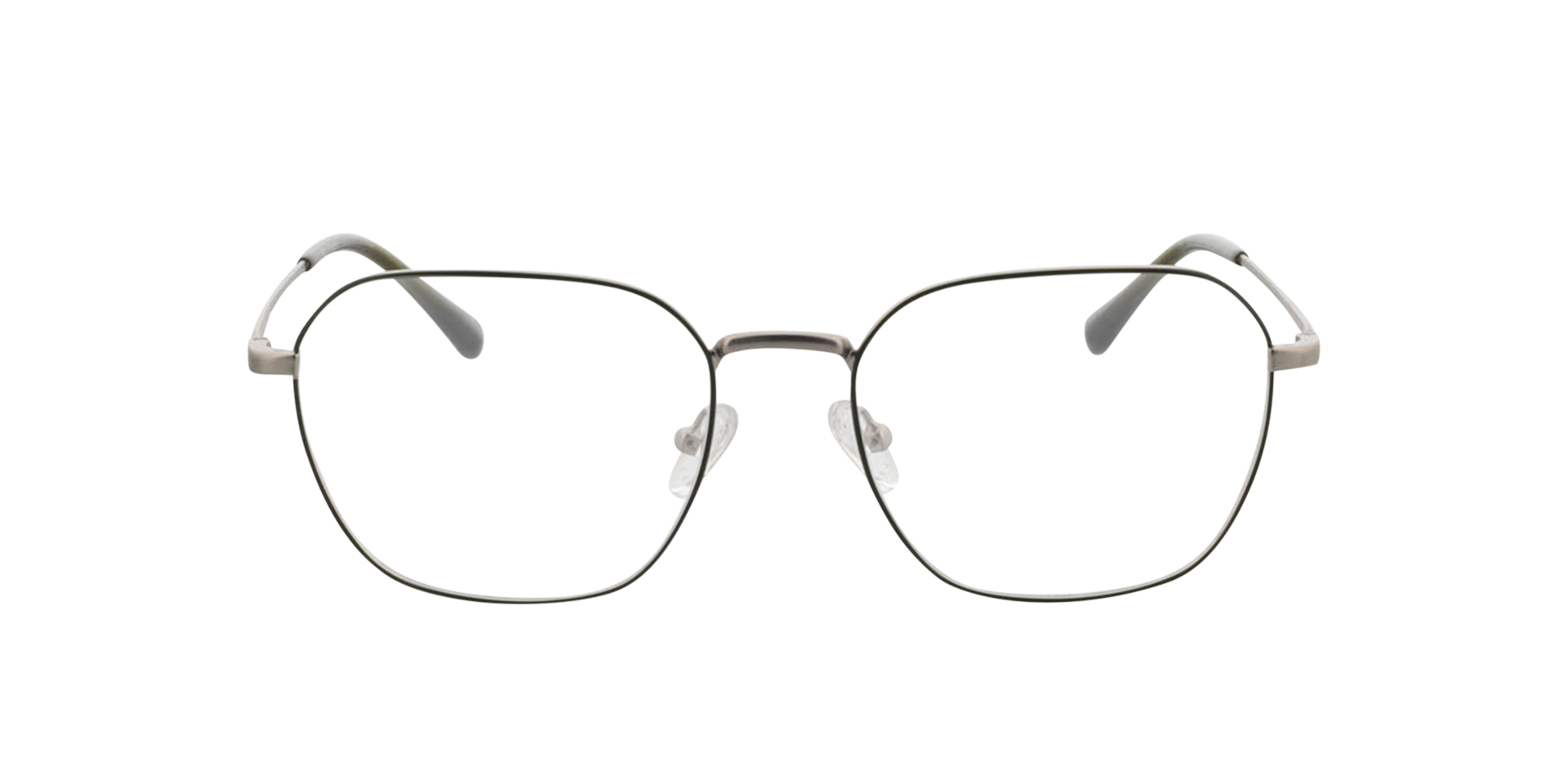 Tanger Matzilver  &  groen MetaalEyeglass Frames van B24, Vooraanzicht