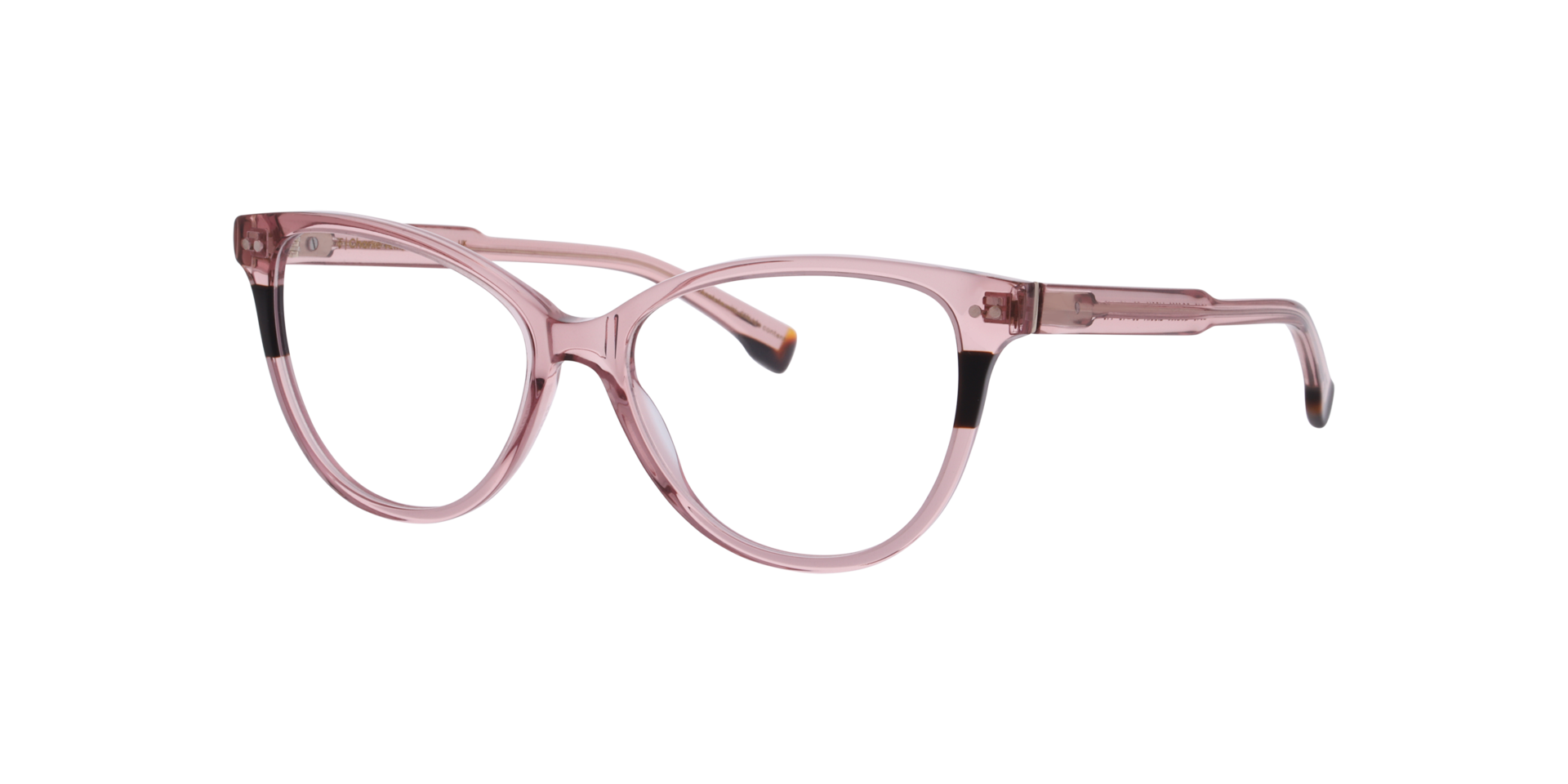 Lissia Havana On Crystal Light Pink AcetatEyeglass Frames von B24, Dreiviertelansicht