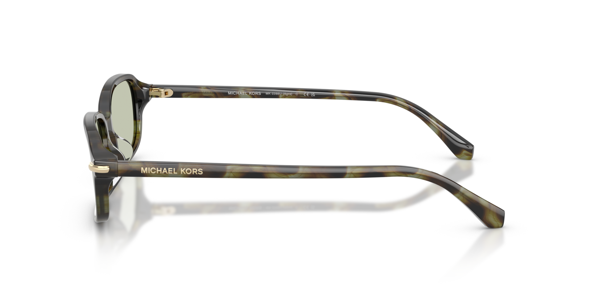 MK2288U Sage Tortoise AcetaatSunglass Frames van B24, Zijaanzicht