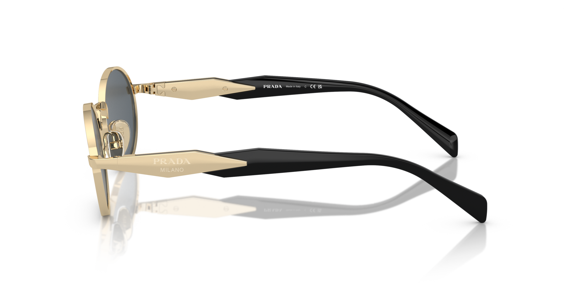 PR 65ZS Hellgold MetallSunglass Frames von B24, Seitenansicht
