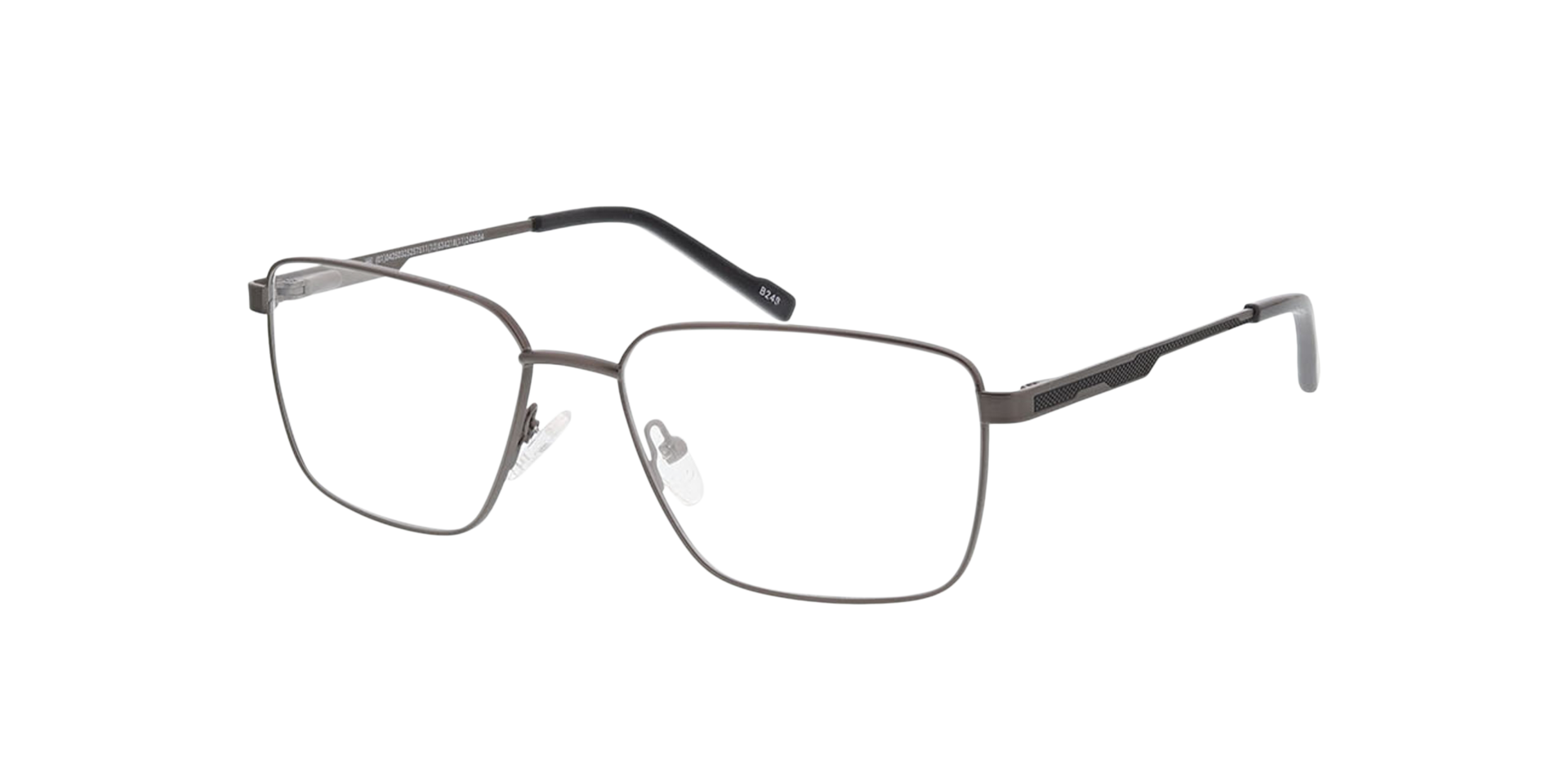 Derby Mat gunmetal MetaalEyeglass Frames van B24, Hoekweergave