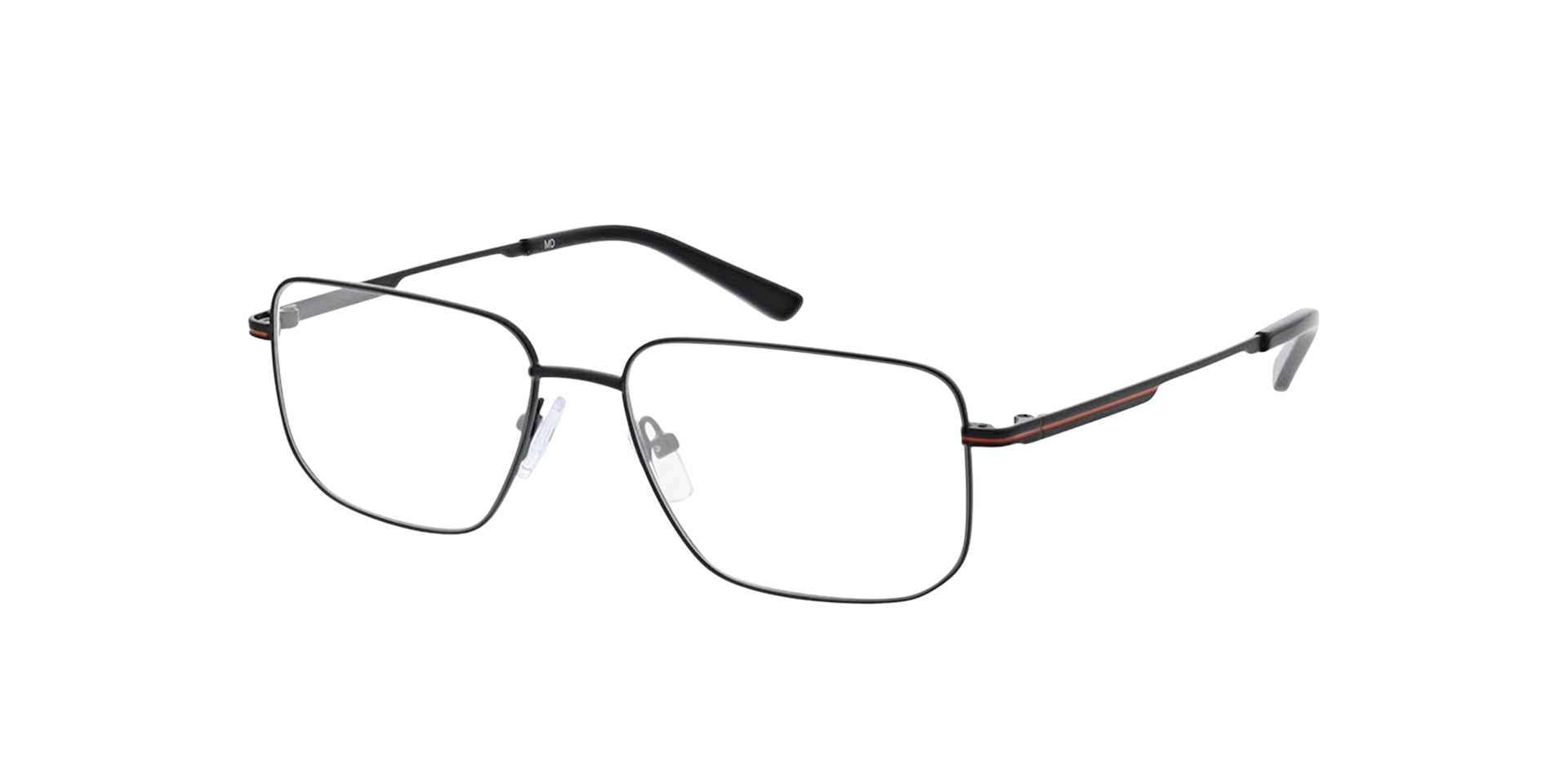 Cardiff Mattschwarz MetallEyeglass Frames von B24, Dreiviertelansicht