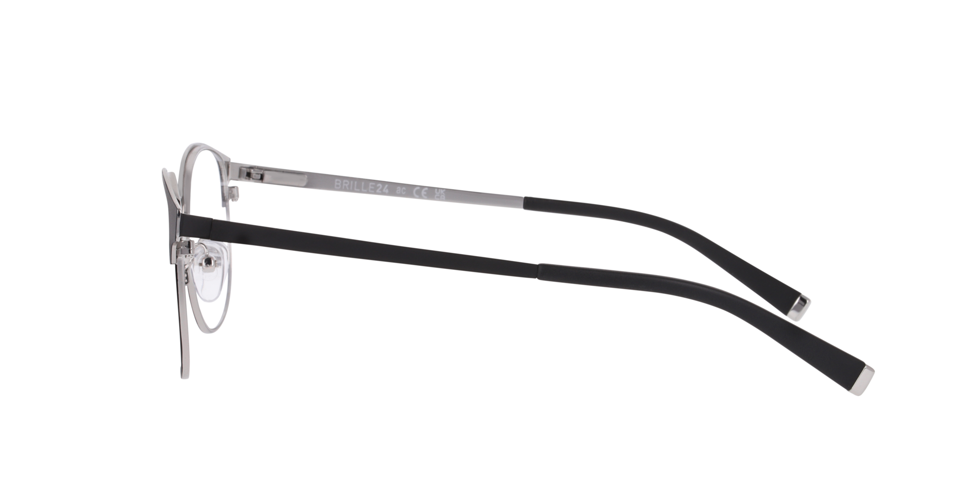 Kopenhagen Black & Silver MetallEyeglass Frames von B24, Seitenansicht