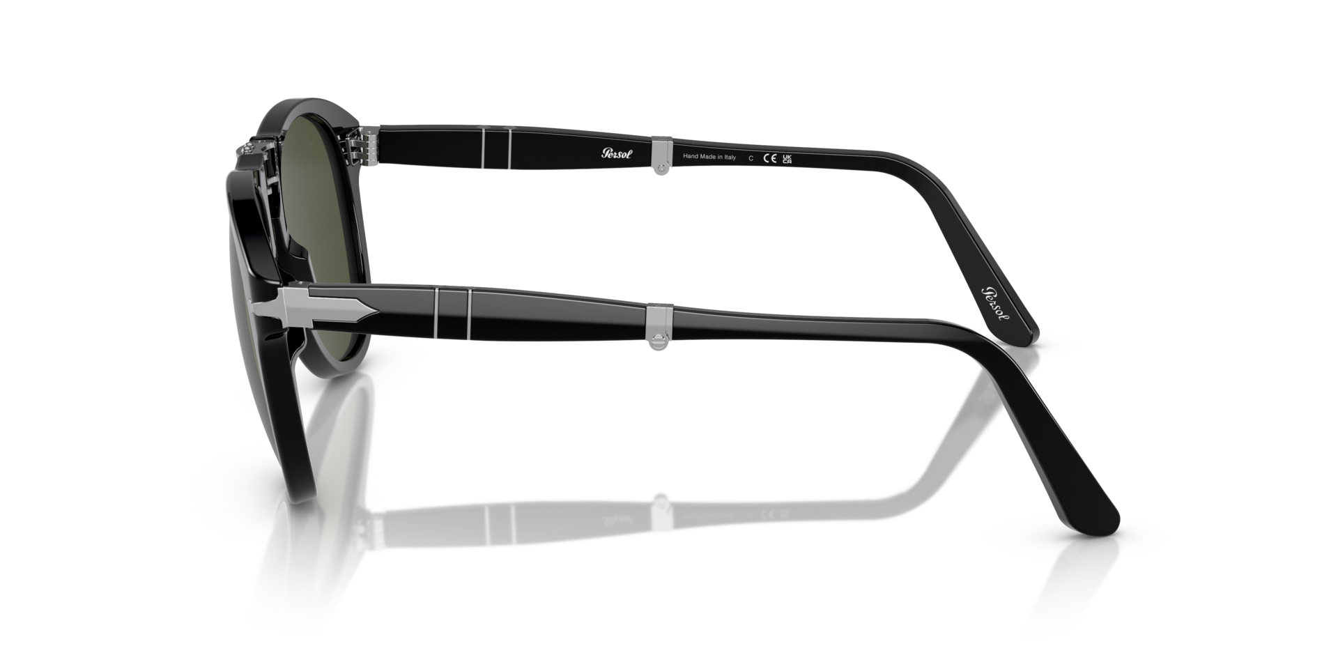PO0714 Zwart AcetaatSunglass Frames van B24, Zijaanzicht