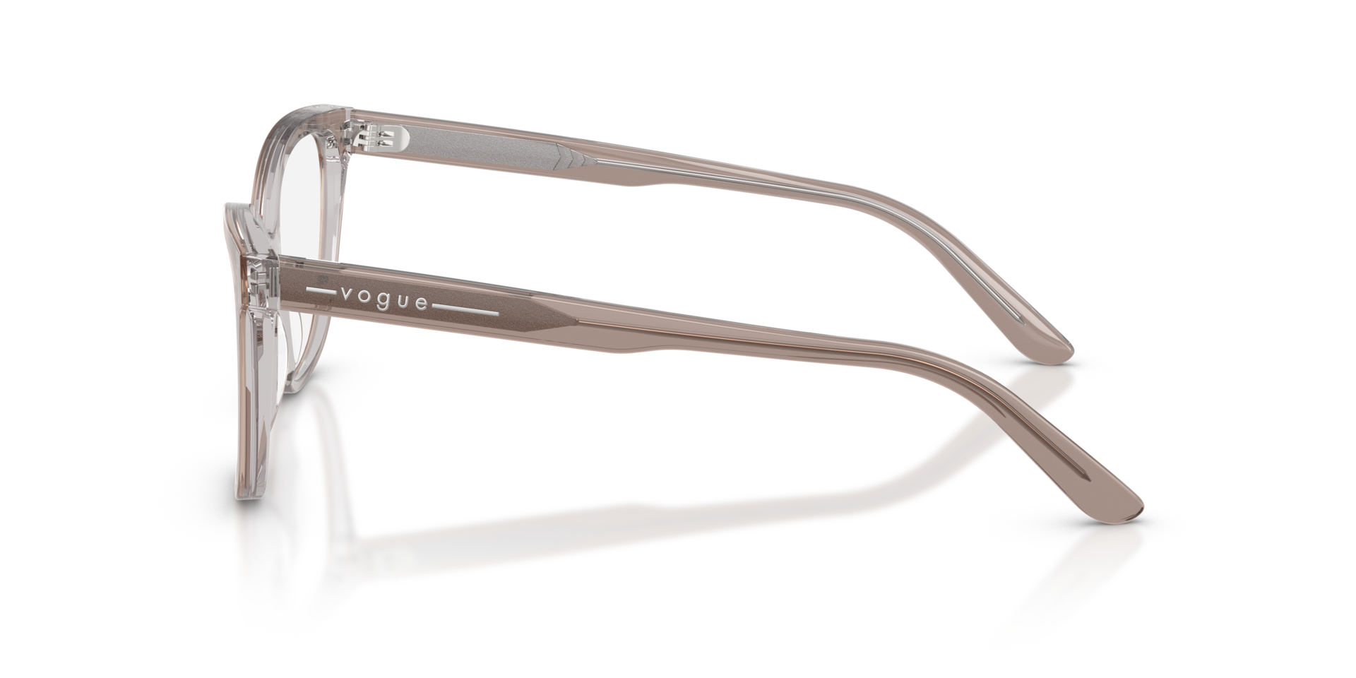 VO5748 Top Transparent Brown & Transparent Grey AcetatEyeglass Frames von B24, Seitenansicht