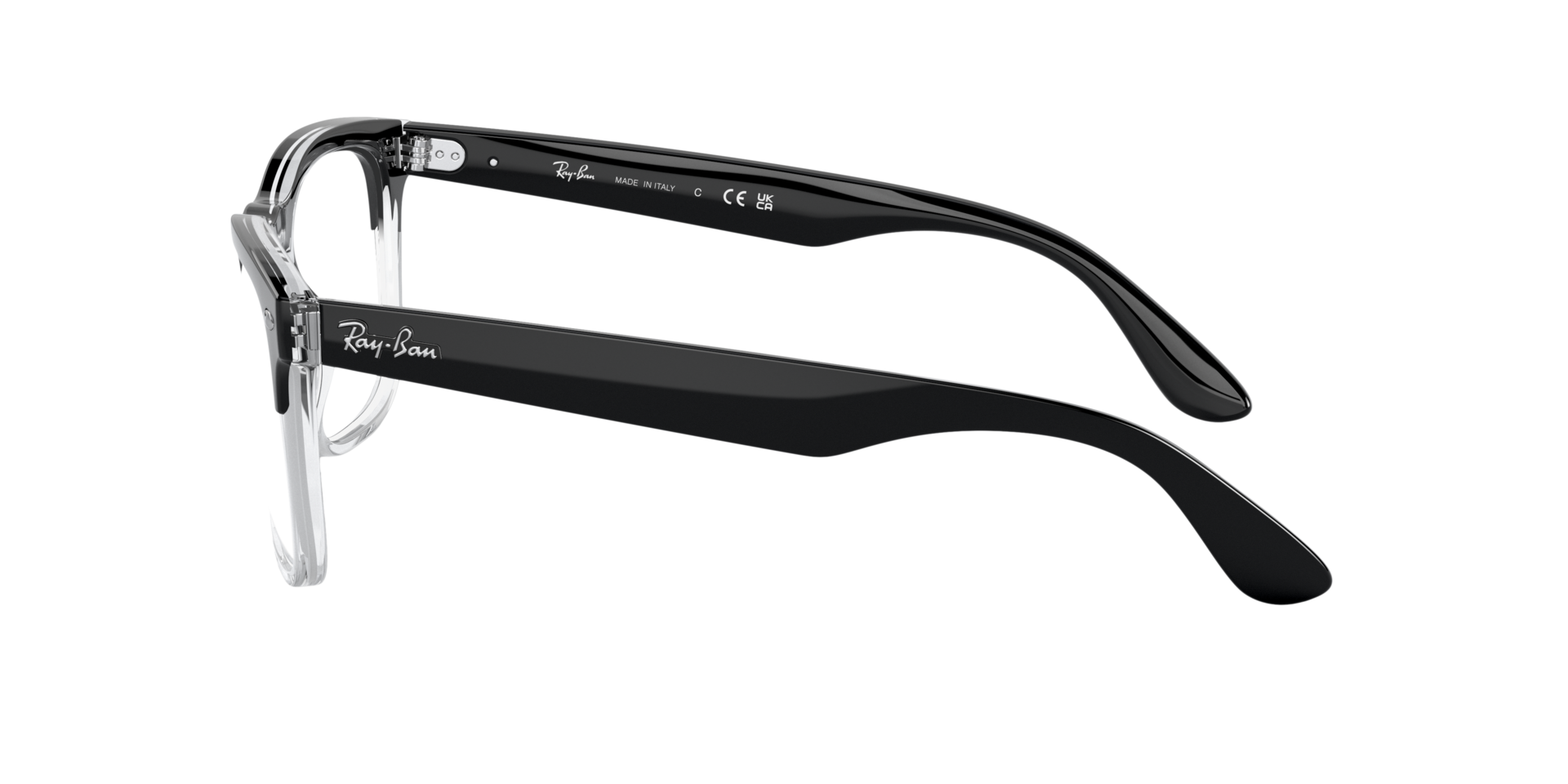 RB4487V Zwart op transparant KunststofEyeglass Frames van B24, Zijaanzicht