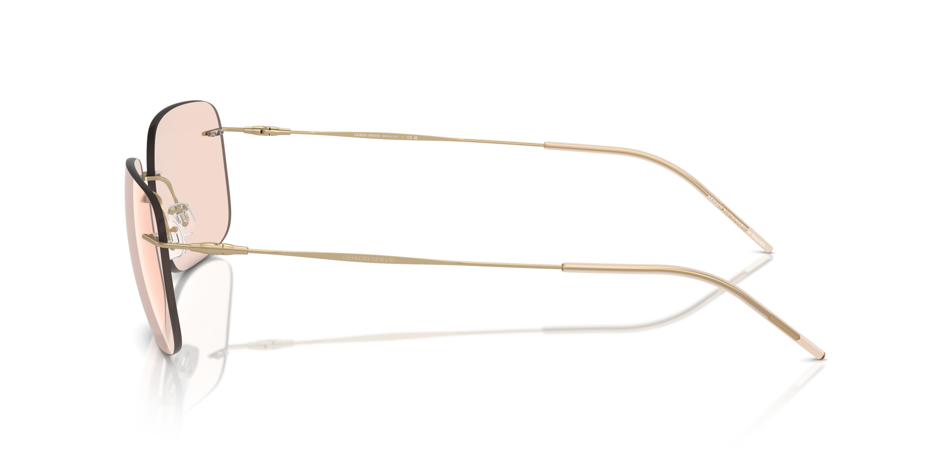 AR1512M Mat lichtgoud MetaalSunglass Frames van B24, Zijaanzicht