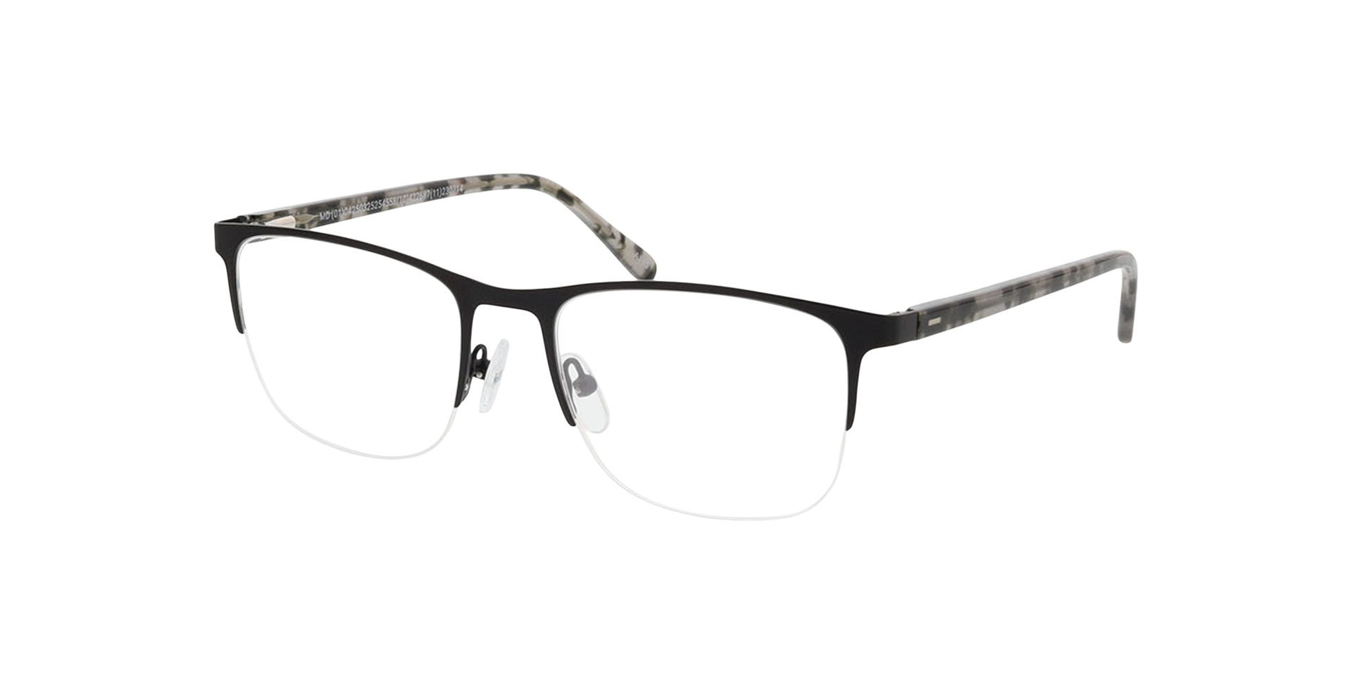 Louisville Matt Black  &  Grey Havana MetallEyeglass Frames von B24, Dreiviertelansicht